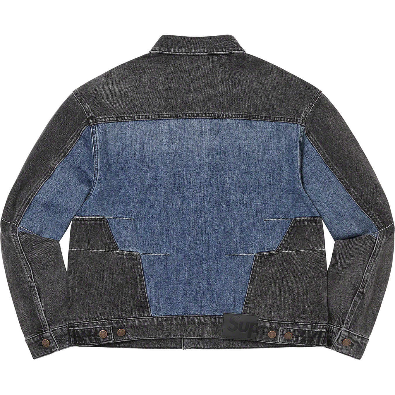 2-Tone Paneled Denim Jacket