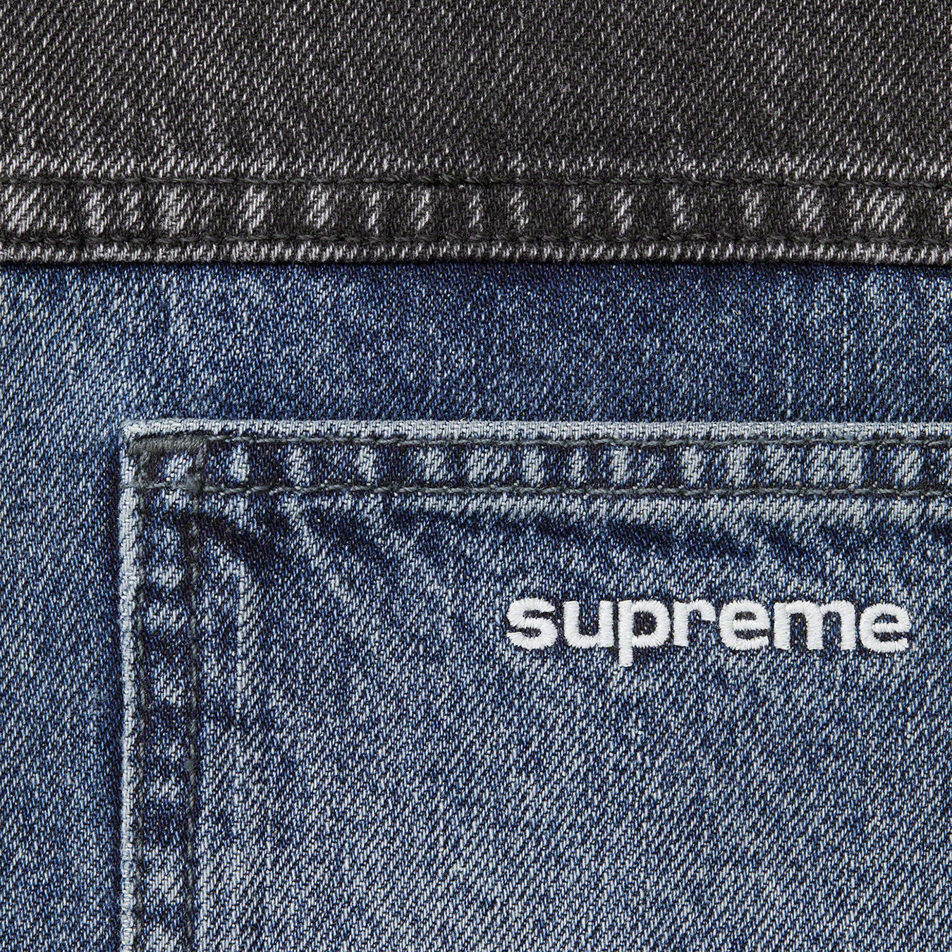2-Tone Paneled Denim Jacket