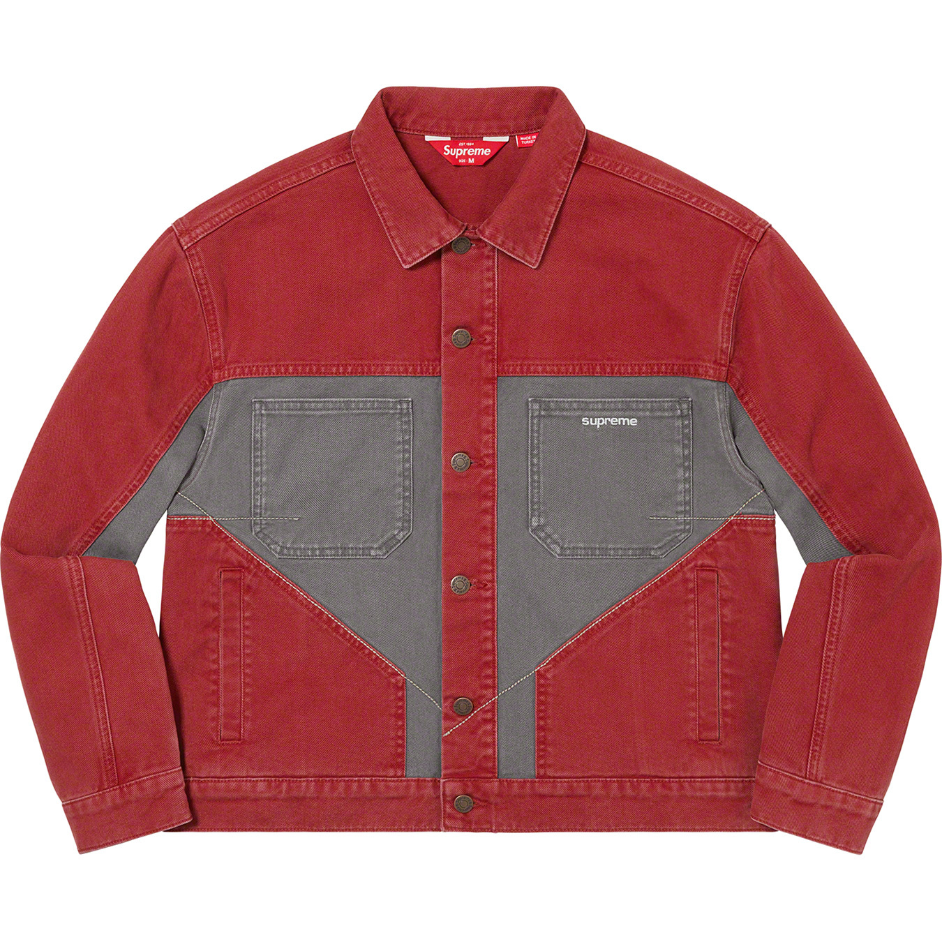 2-Tone Paneled Denim Jacket