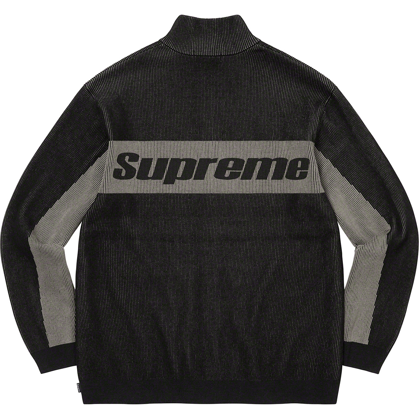 2-Tone Ribbed Zip Up Sweater