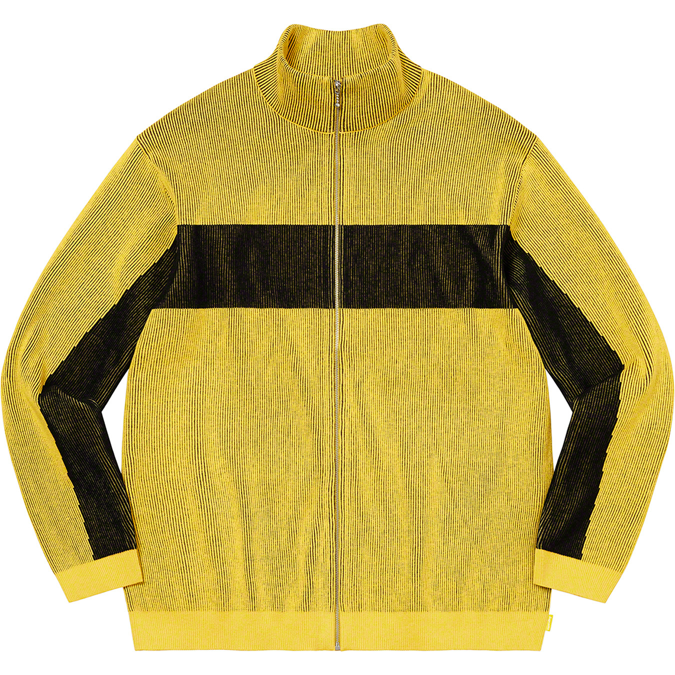 2-Tone Ribbed Zip Up Sweater