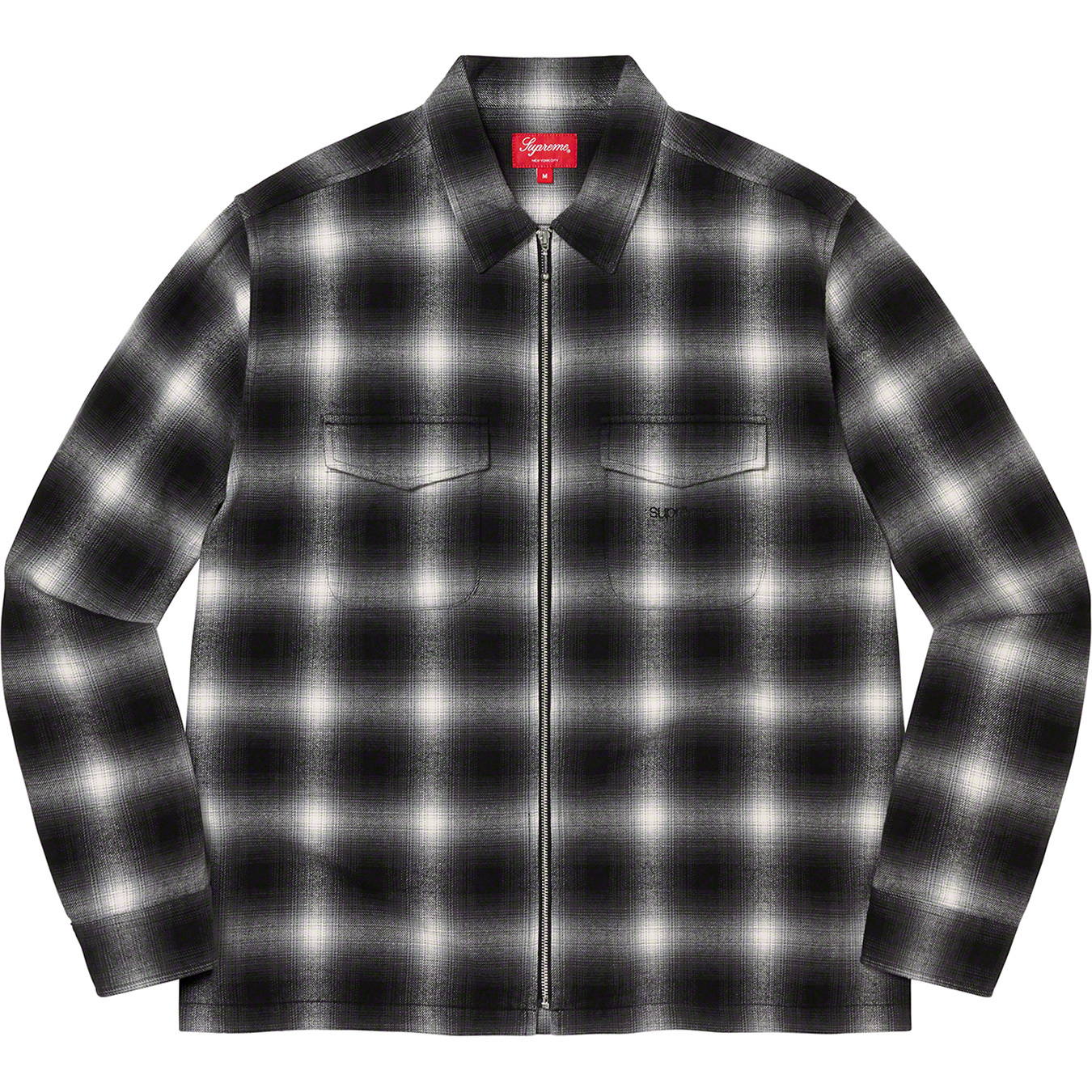 Shadow Plaid Flannel Zip Up Shirt