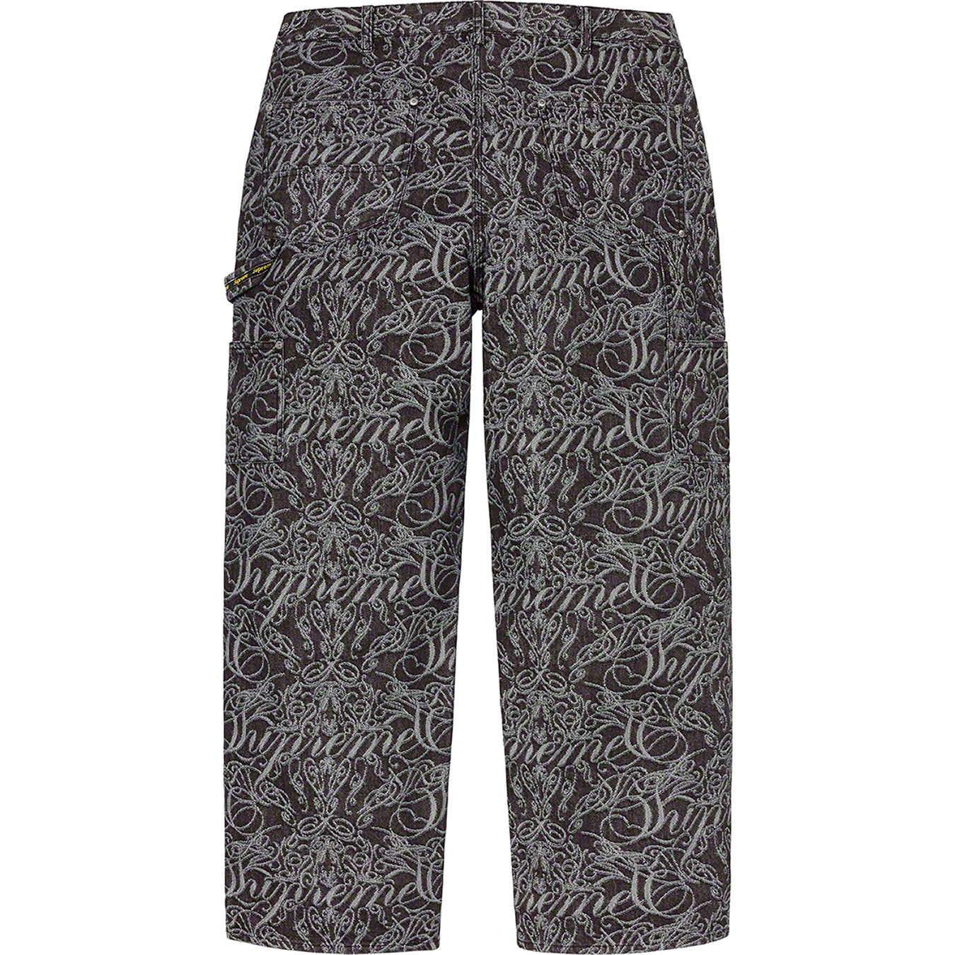 Script Jacquard Double Knee Denim Painter Pant