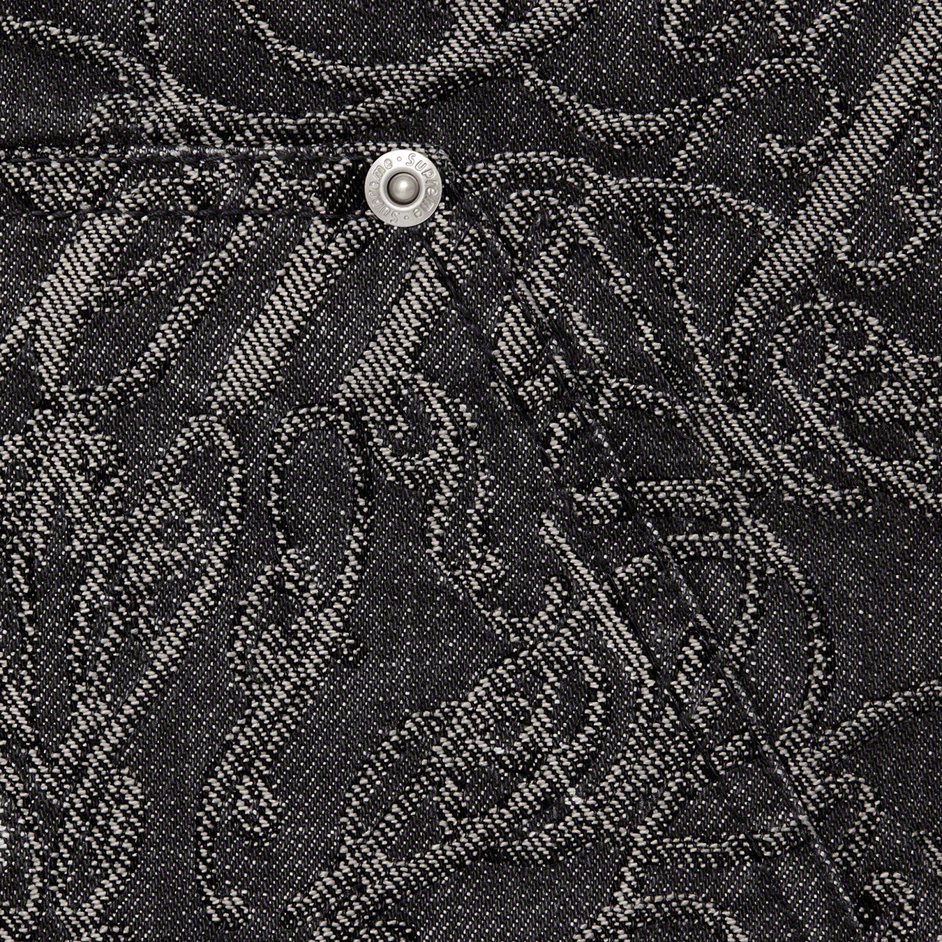 Script Jacquard Double Knee Denim Painter Pant