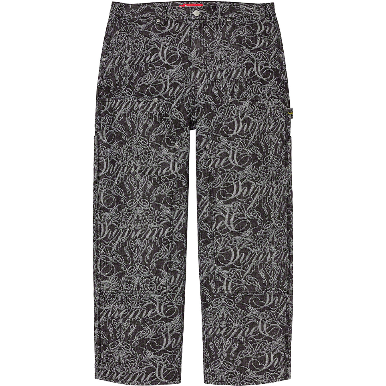 Script Jacquard Double Knee Denim Painter Pant