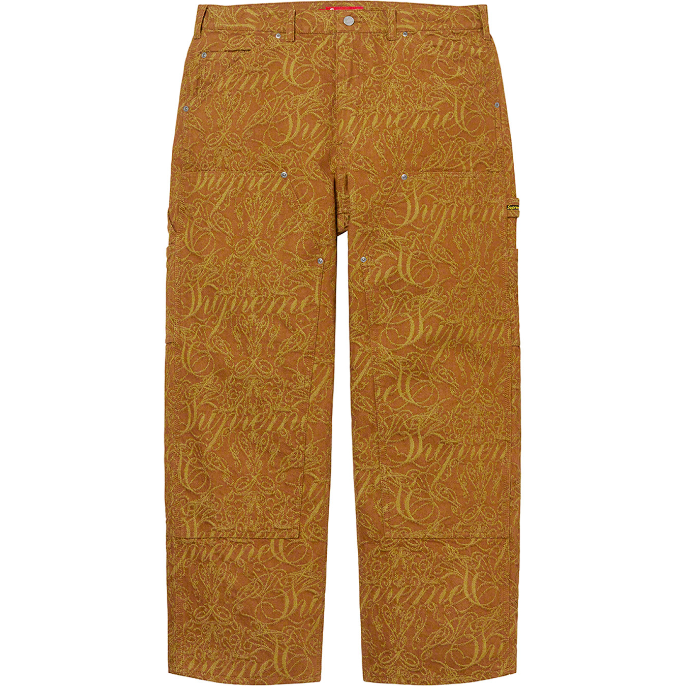 Script Jacquard Double Knee Denim Painter Pant