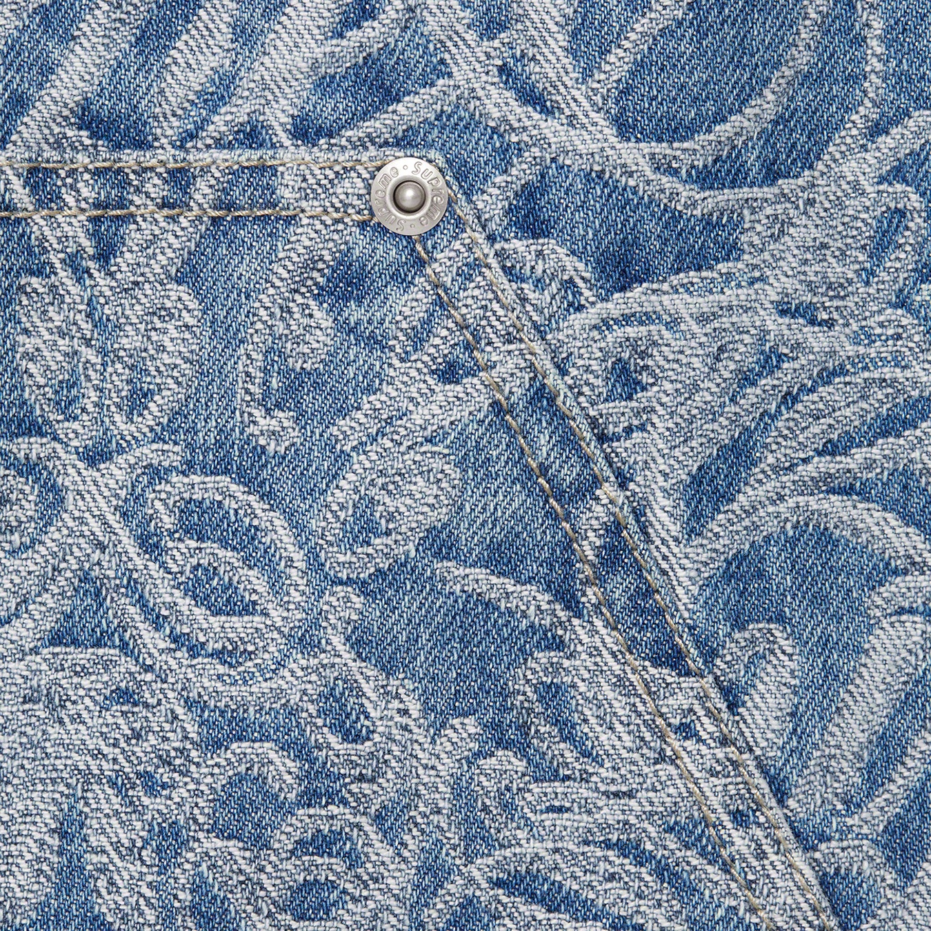 Script Jacquard Double Knee Denim Painter Pant