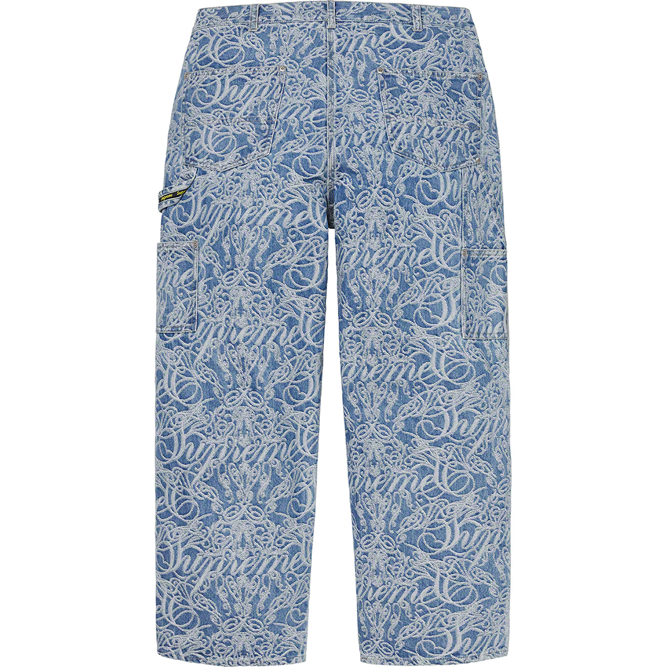 Script Jacquard Double Knee Denim Painter Pant