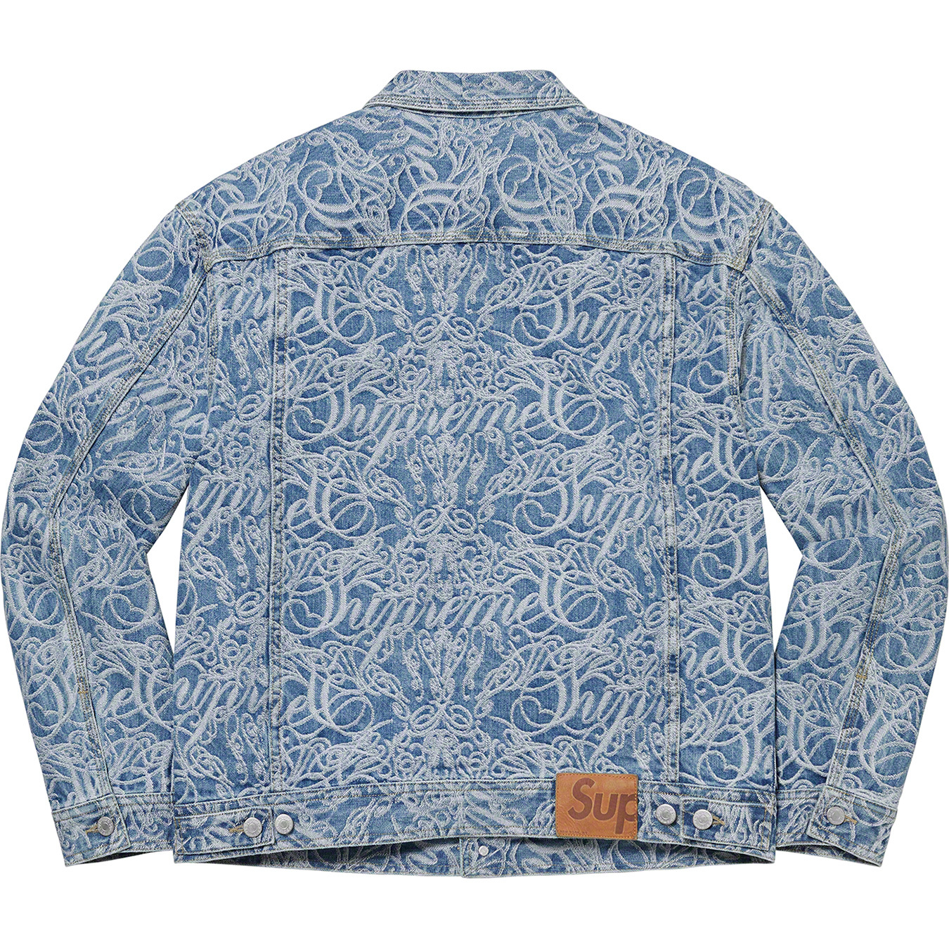 Script Jacquard Denim Trucker Jacket
