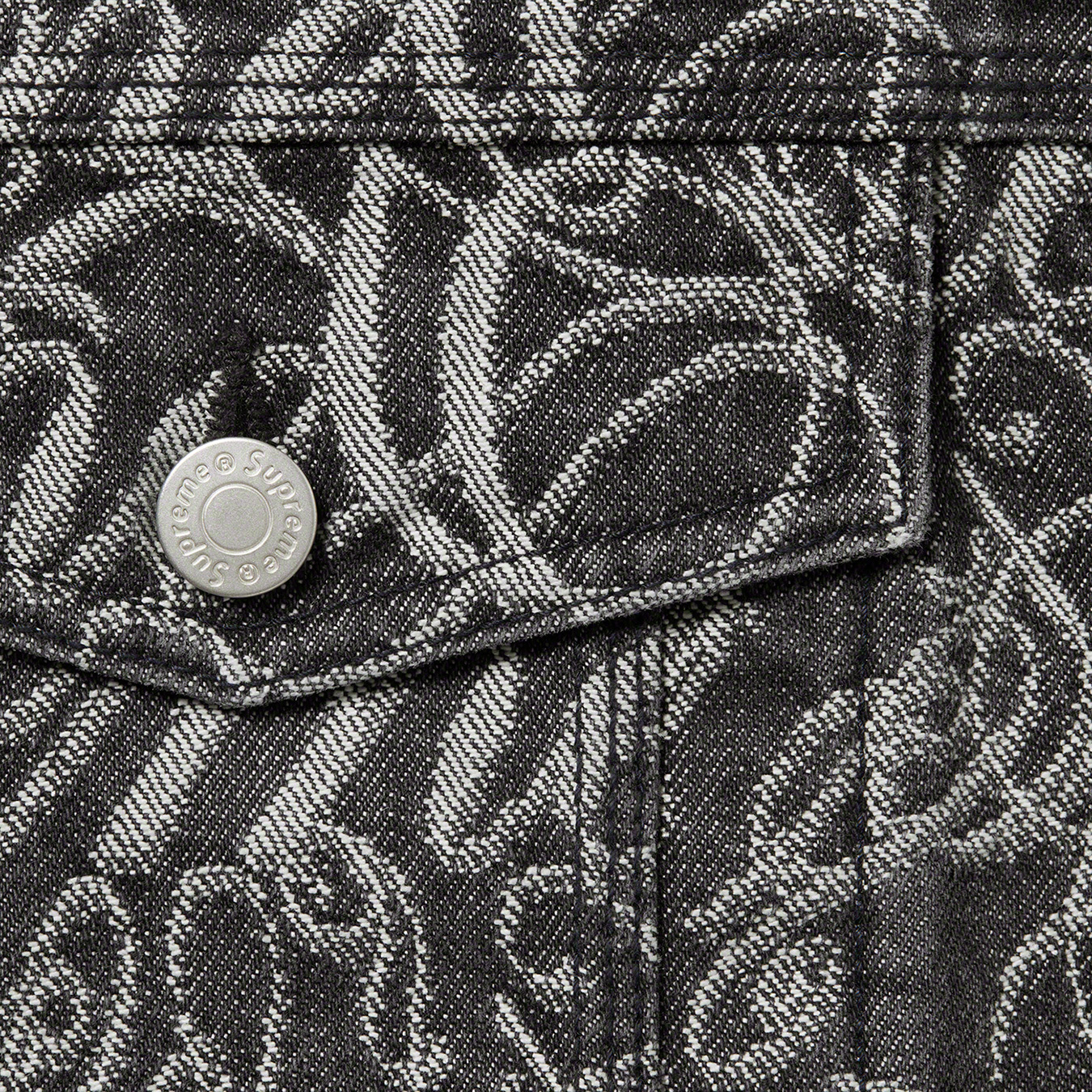 Script Jacquard Denim Trucker Jacket