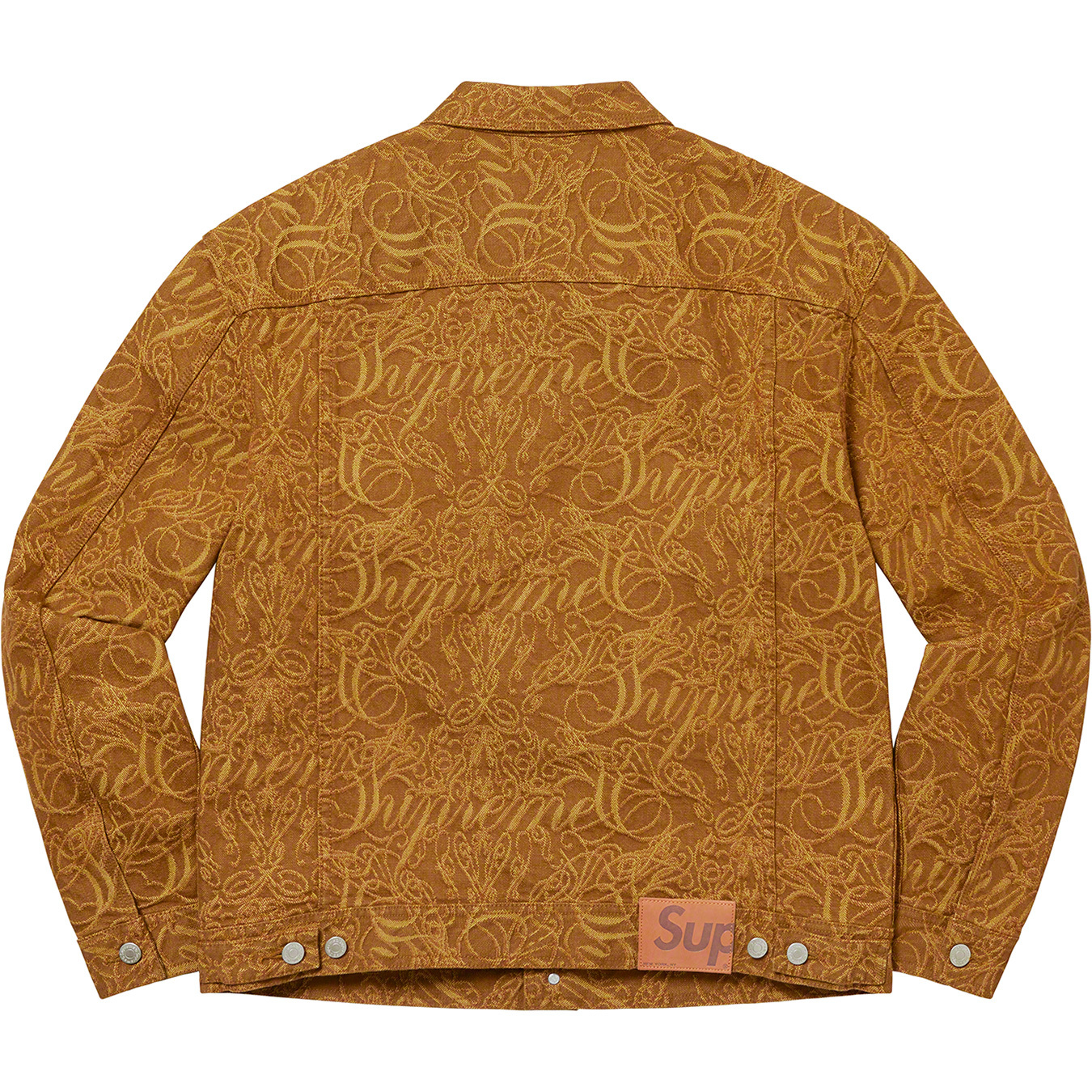 Script Jacquard Denim Trucker Jacket