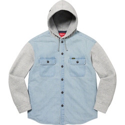 Fleece Hooded Denim Shirt