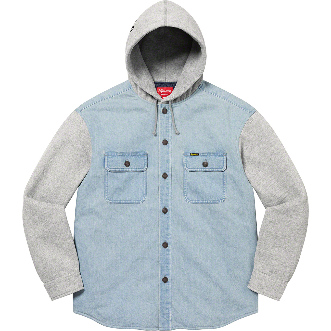 Fleece Hooded Denim Shirt