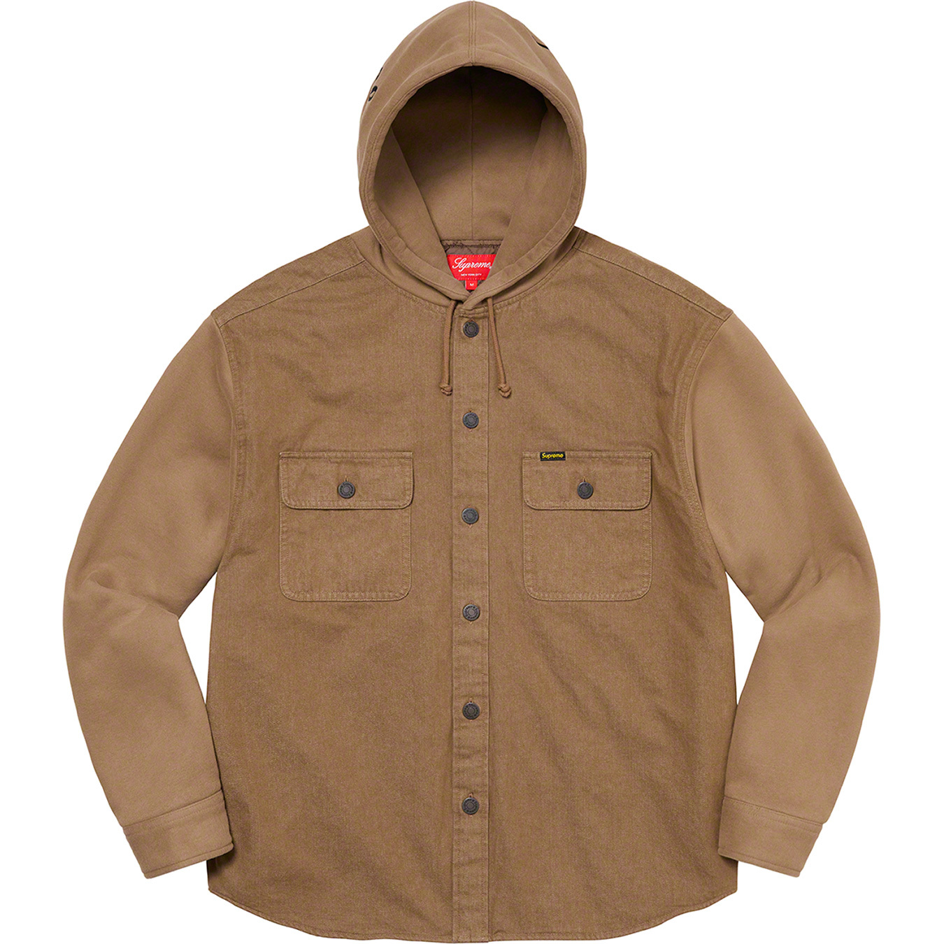 Fleece Hooded Denim Shirt
