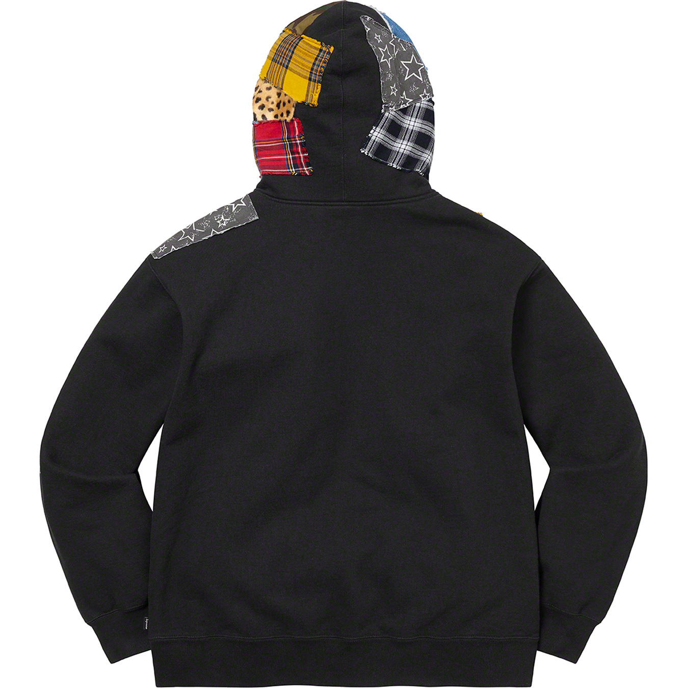Patchwork Zip Up Hooded Sweatshirt
