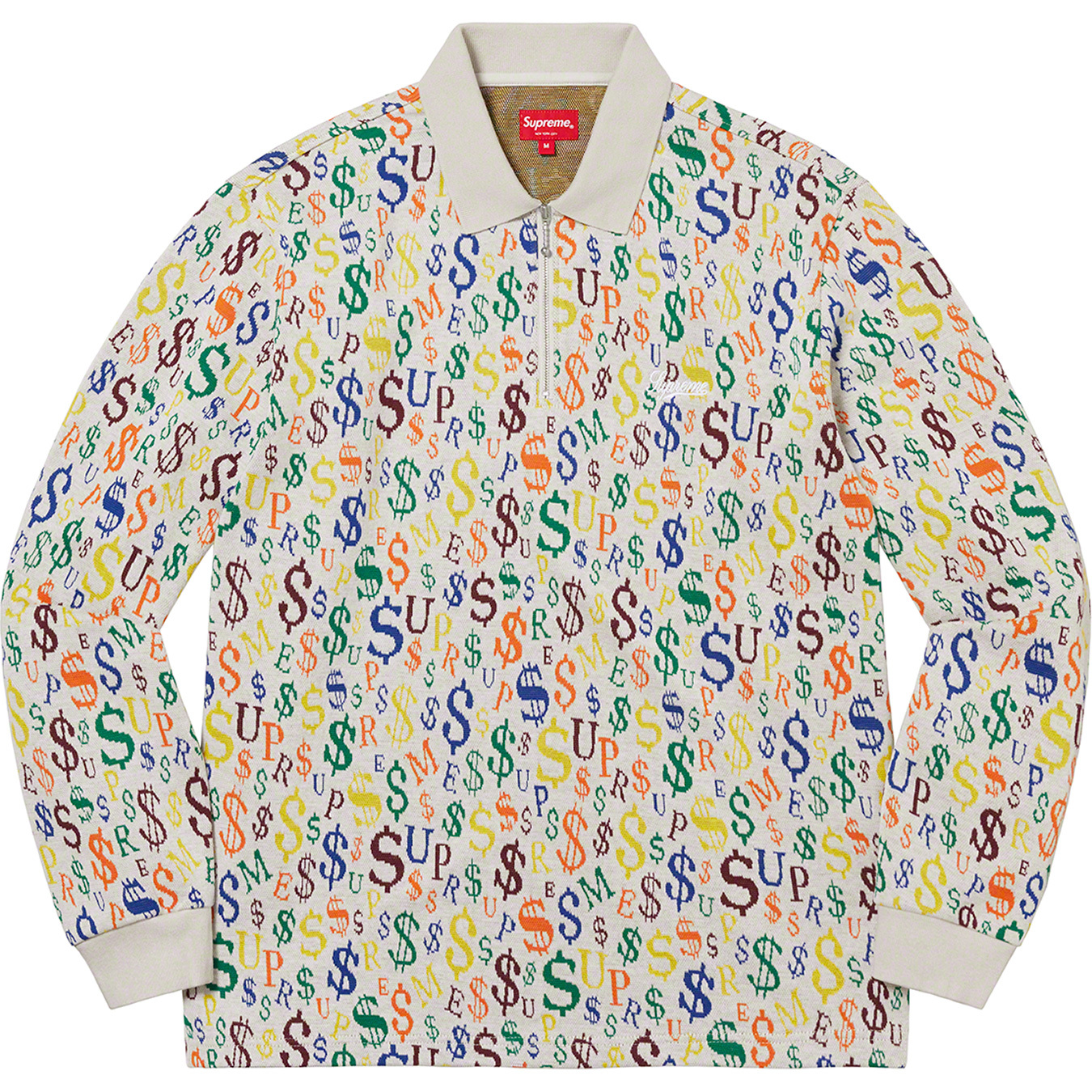 Currency Jacquard Zip L/S Polo