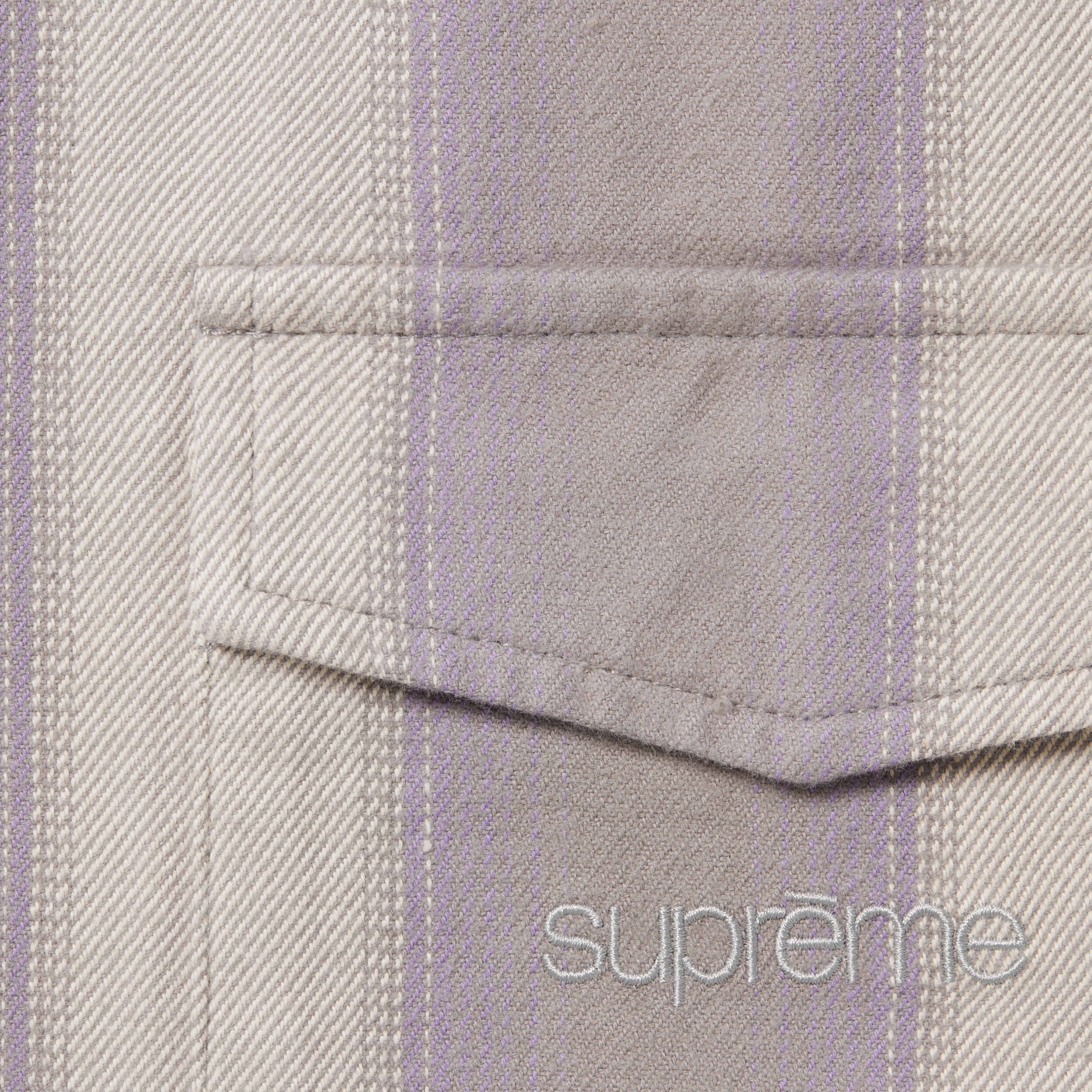 Stripe Flannel Zip Up Shirt