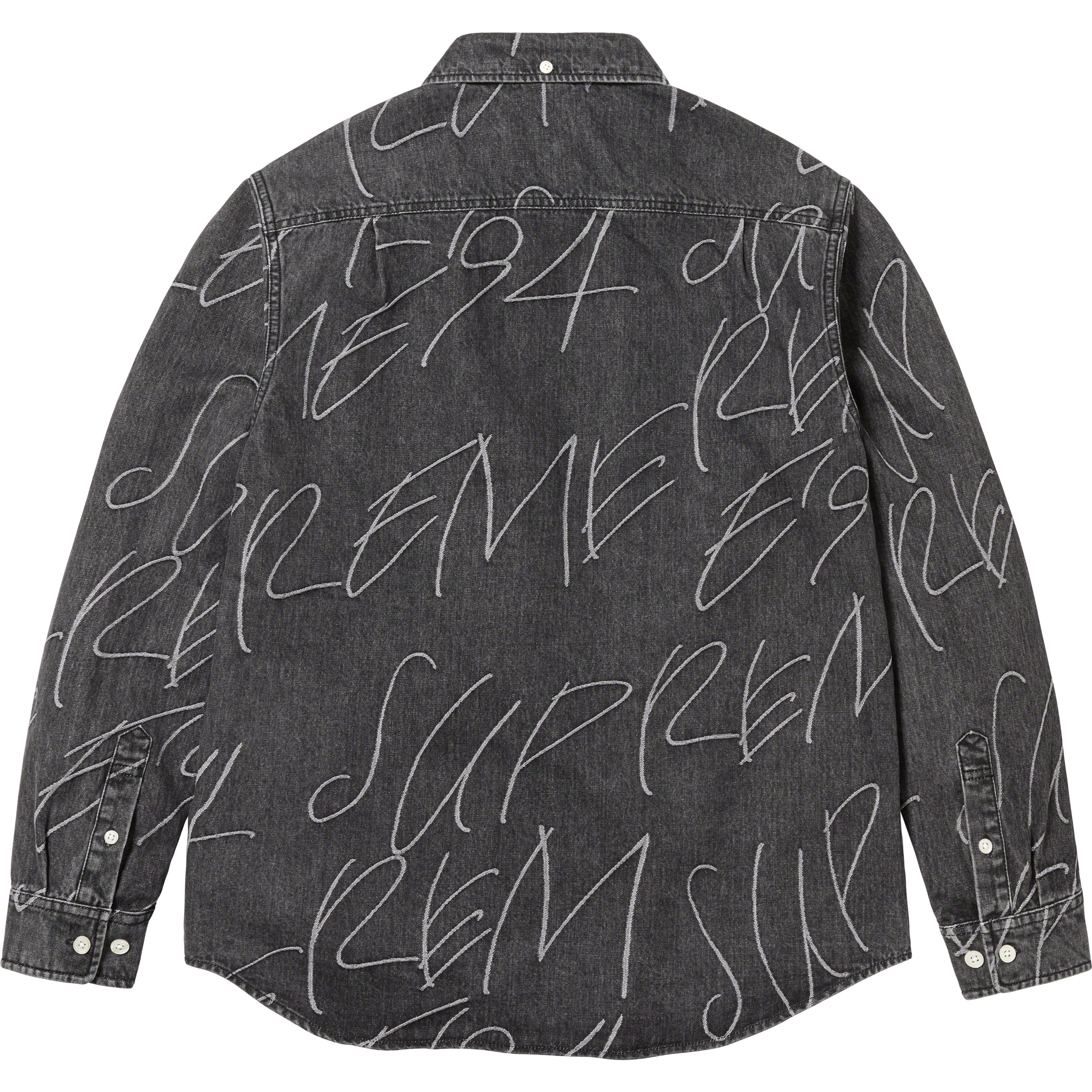 Handwriting Jacquard Denim Shirt