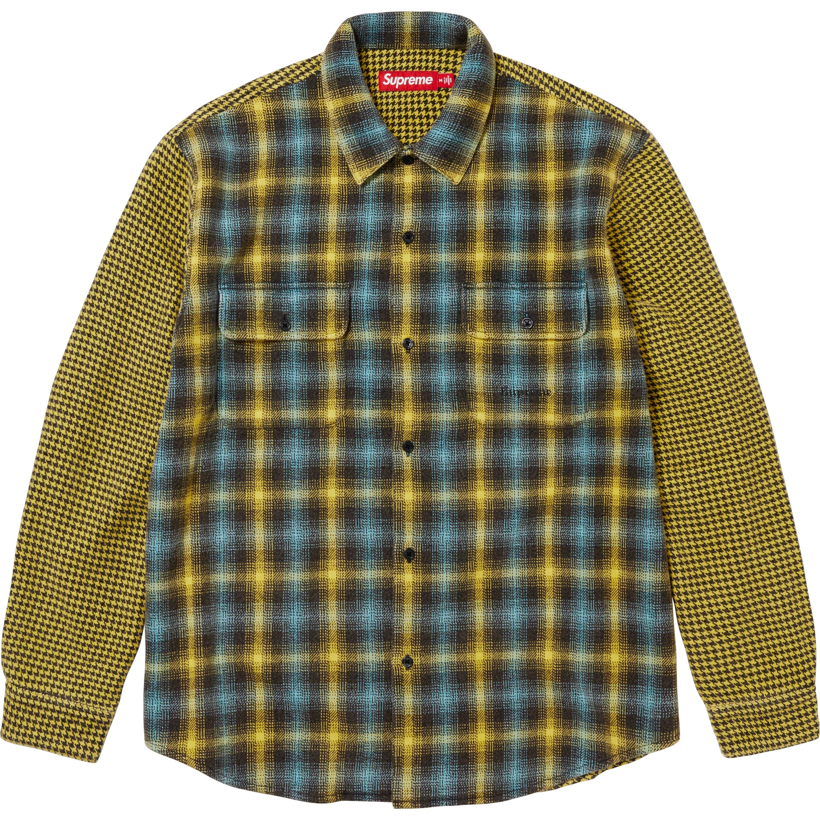 Houndstooth Plaid Flannel Shirt