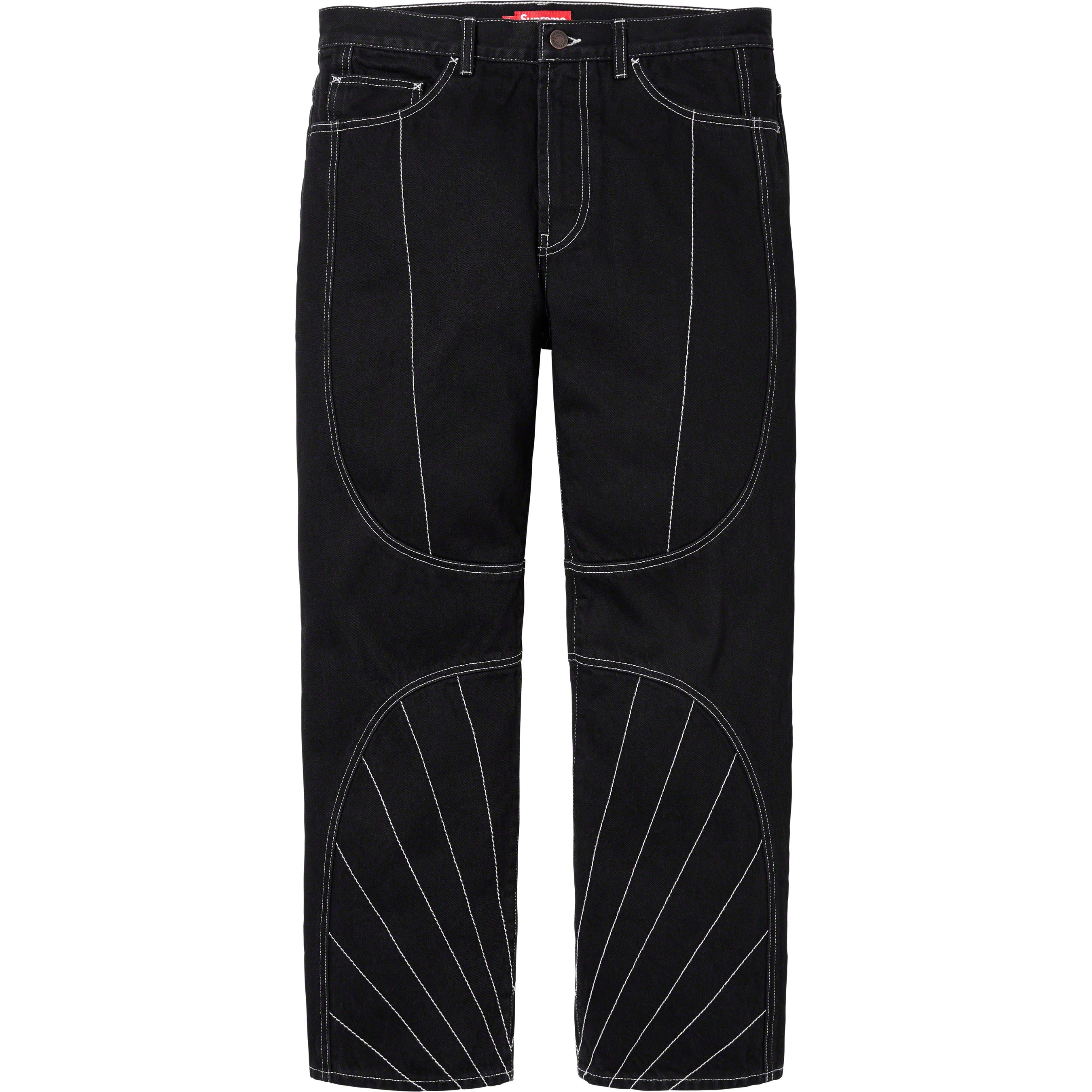 Radial Embroidered Loose Fit Jean