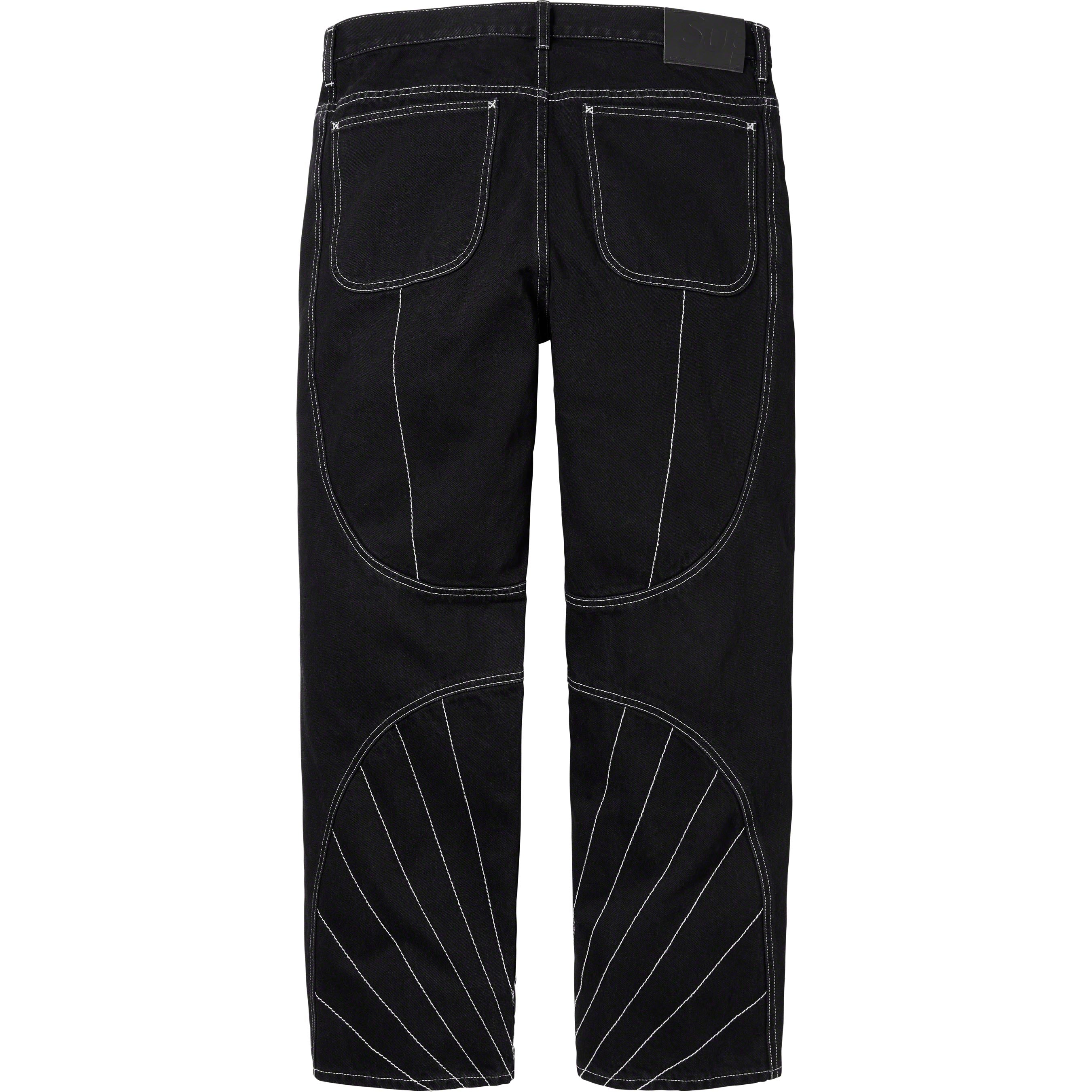 Radial Embroidered Loose Fit Jean