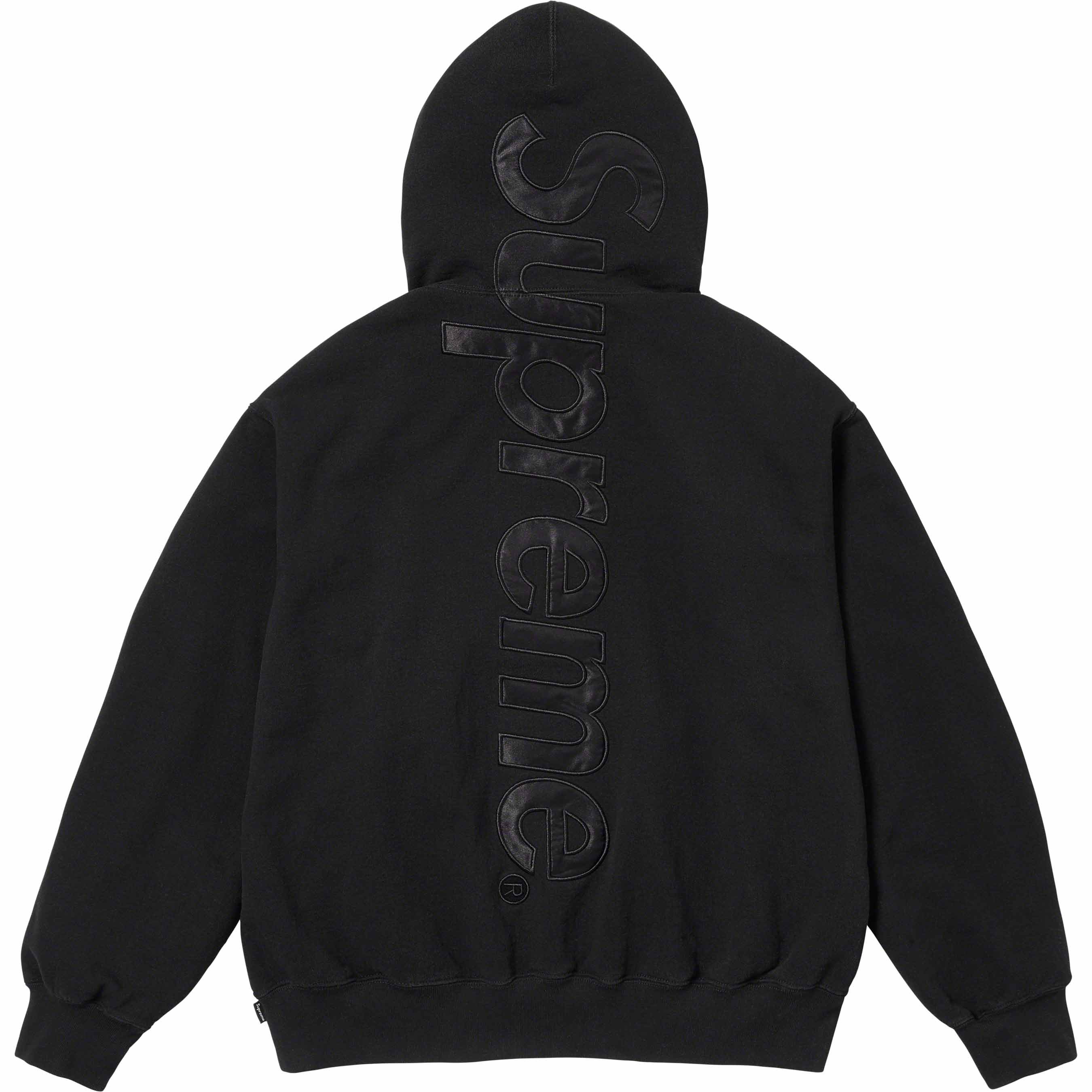 Satin Appliqué Hooded Sweatshirt