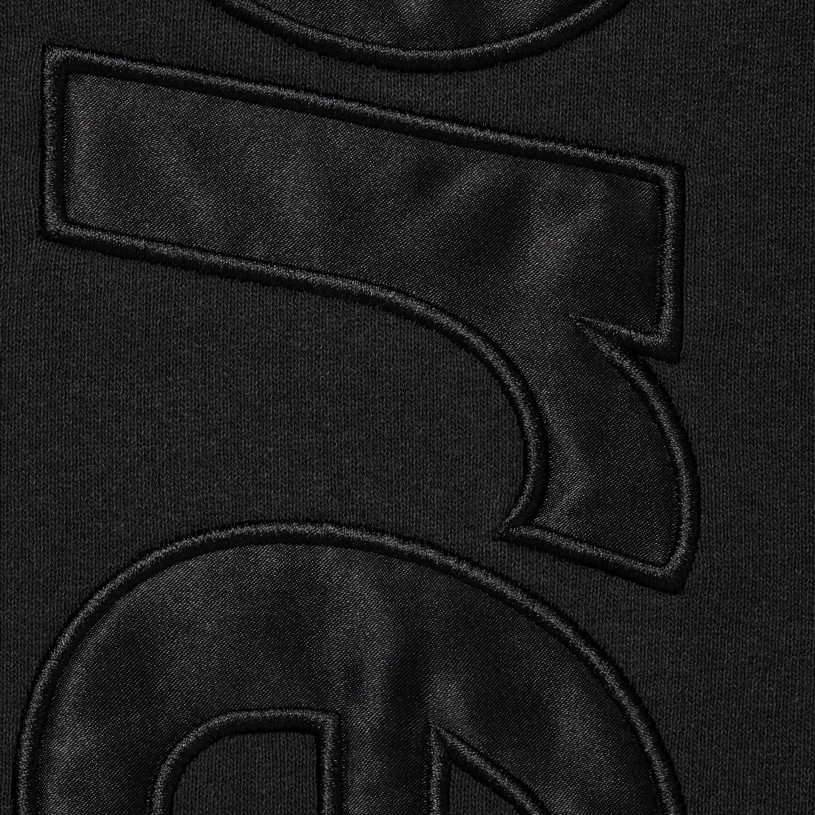 Satin Appliqué Hooded Sweatshirt