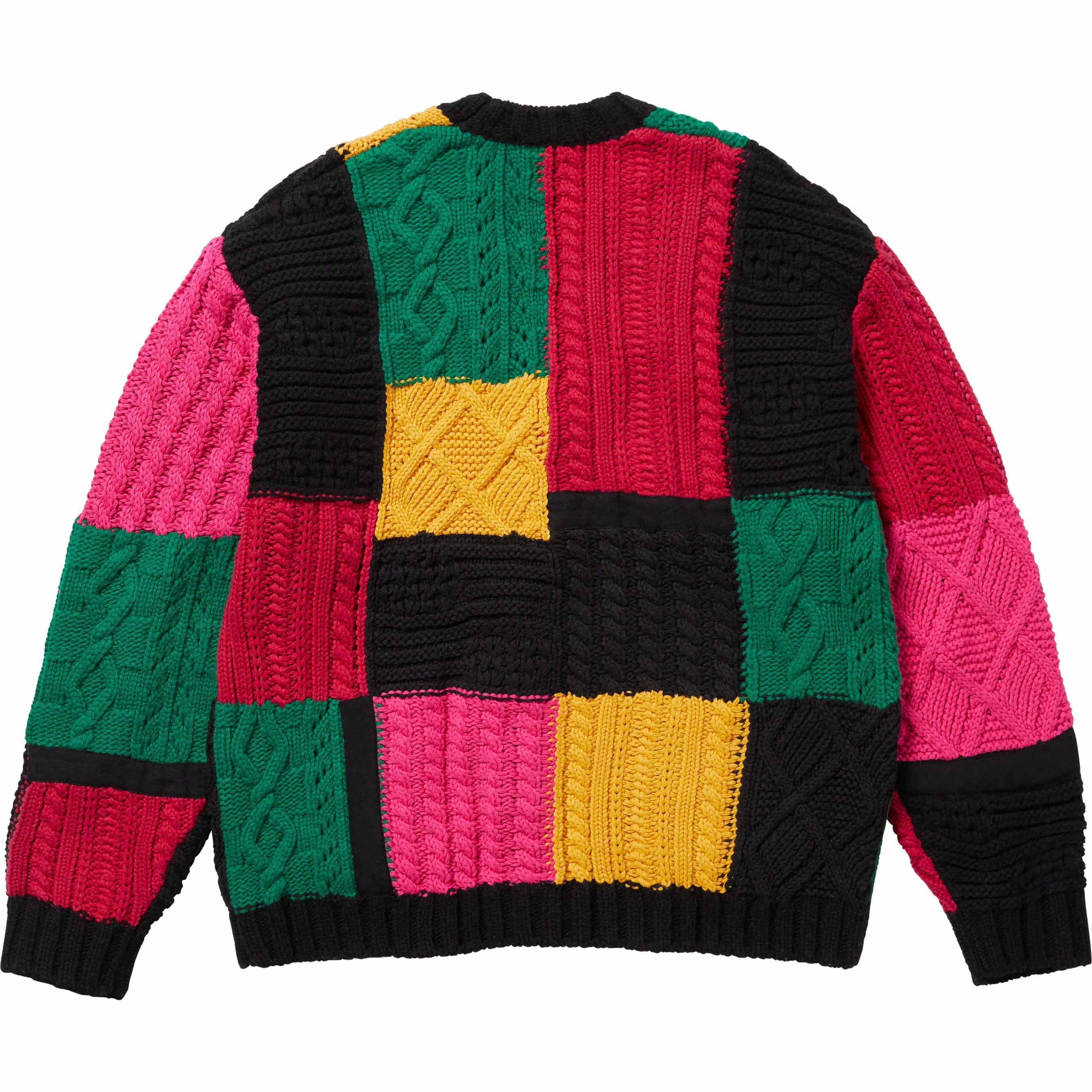 Patchwork Cable Knit Cardigan