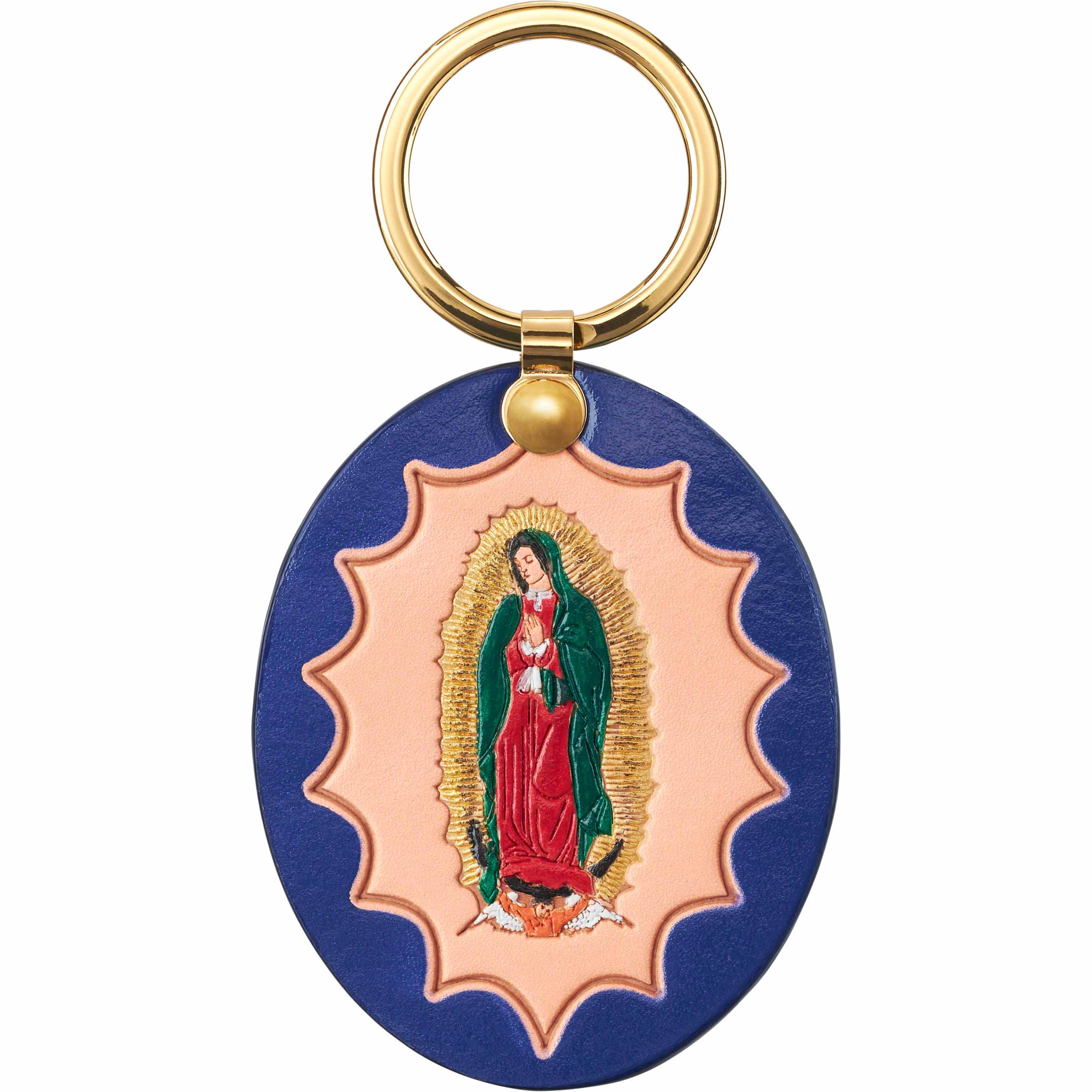 Guadalupe Leather Keychain