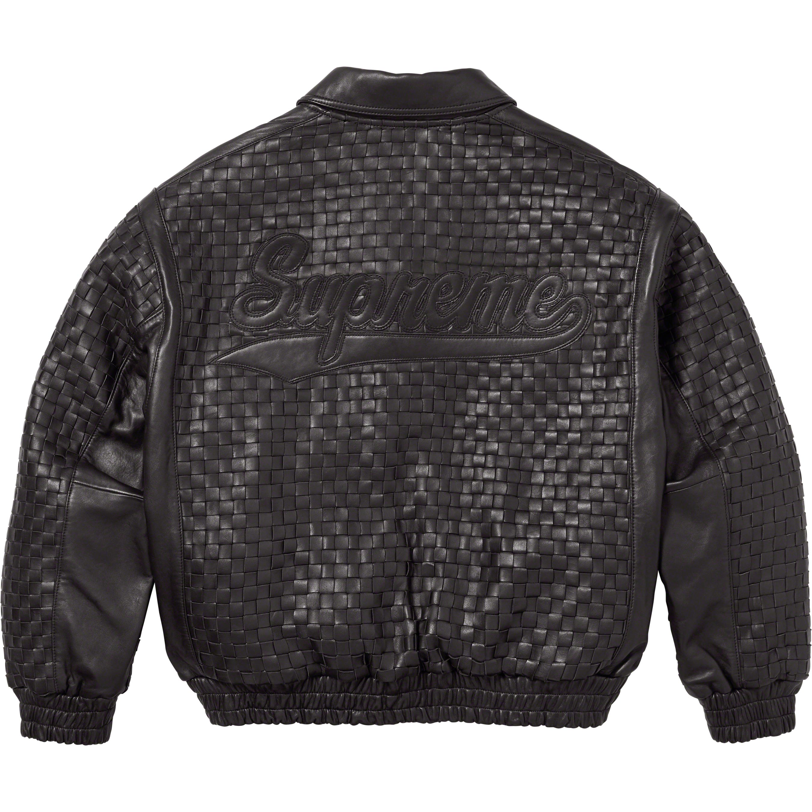 Woven Leather Varsity Jacket