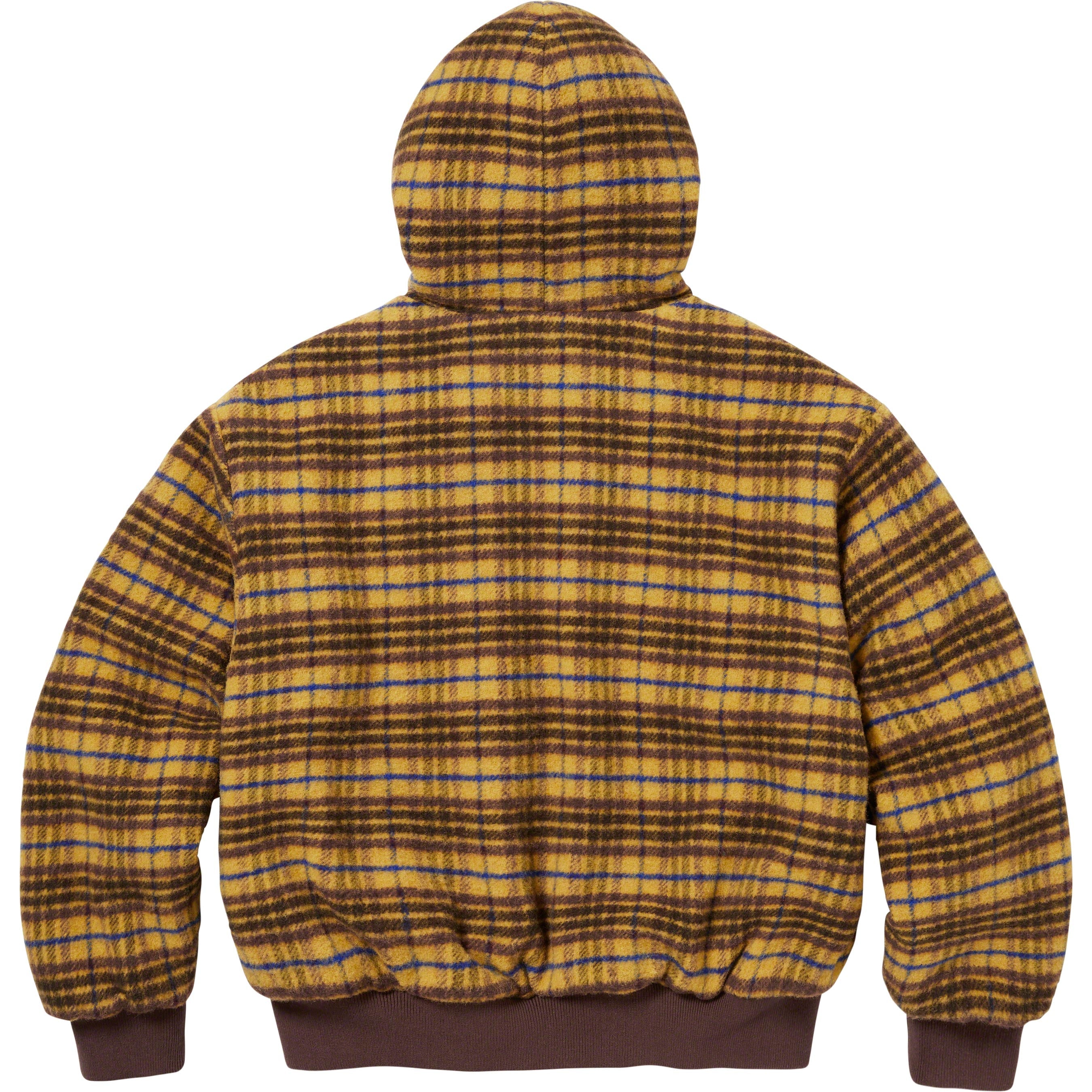 Plaid Wool Hooded Work Jacket