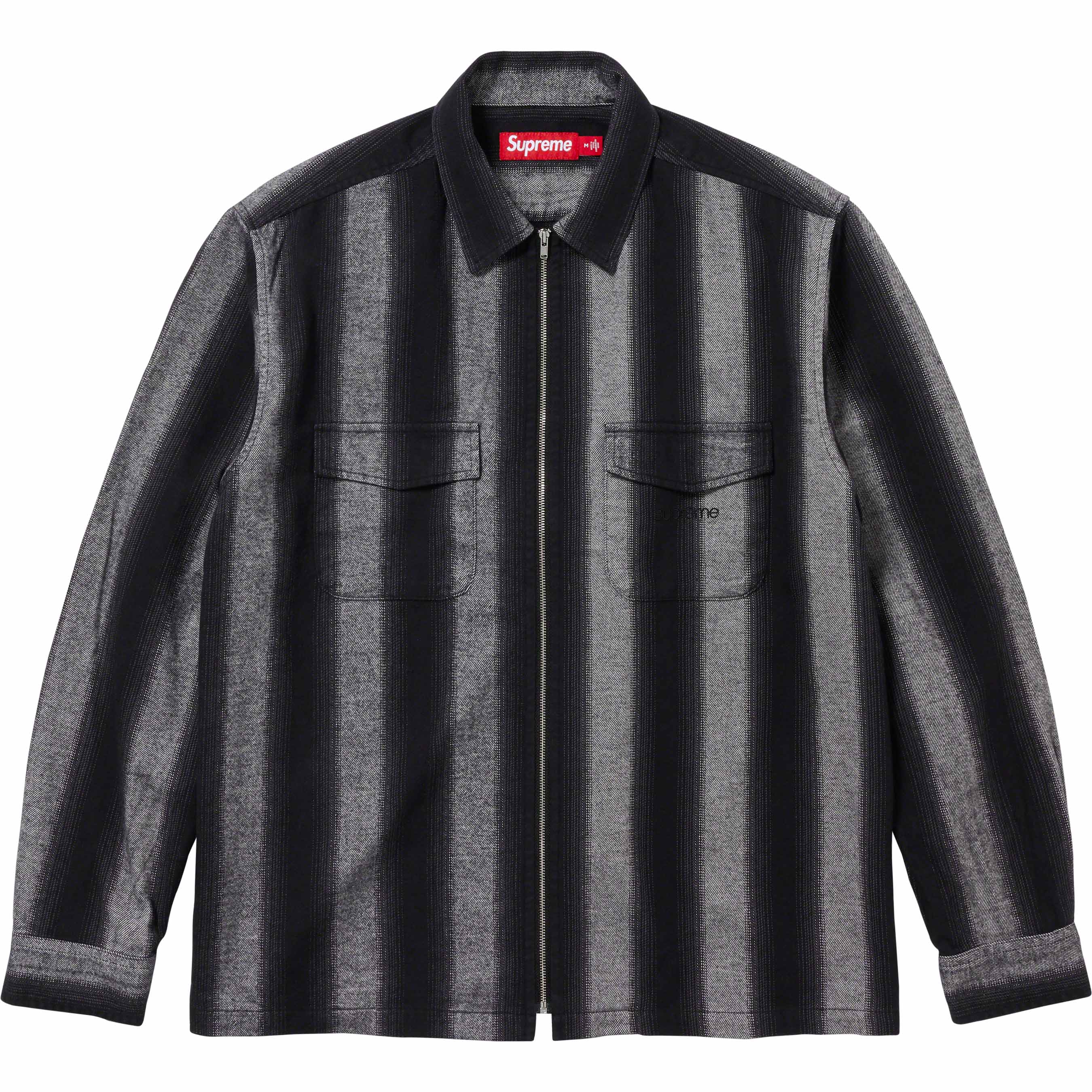 Stripe Flannel Zip Up Shirt