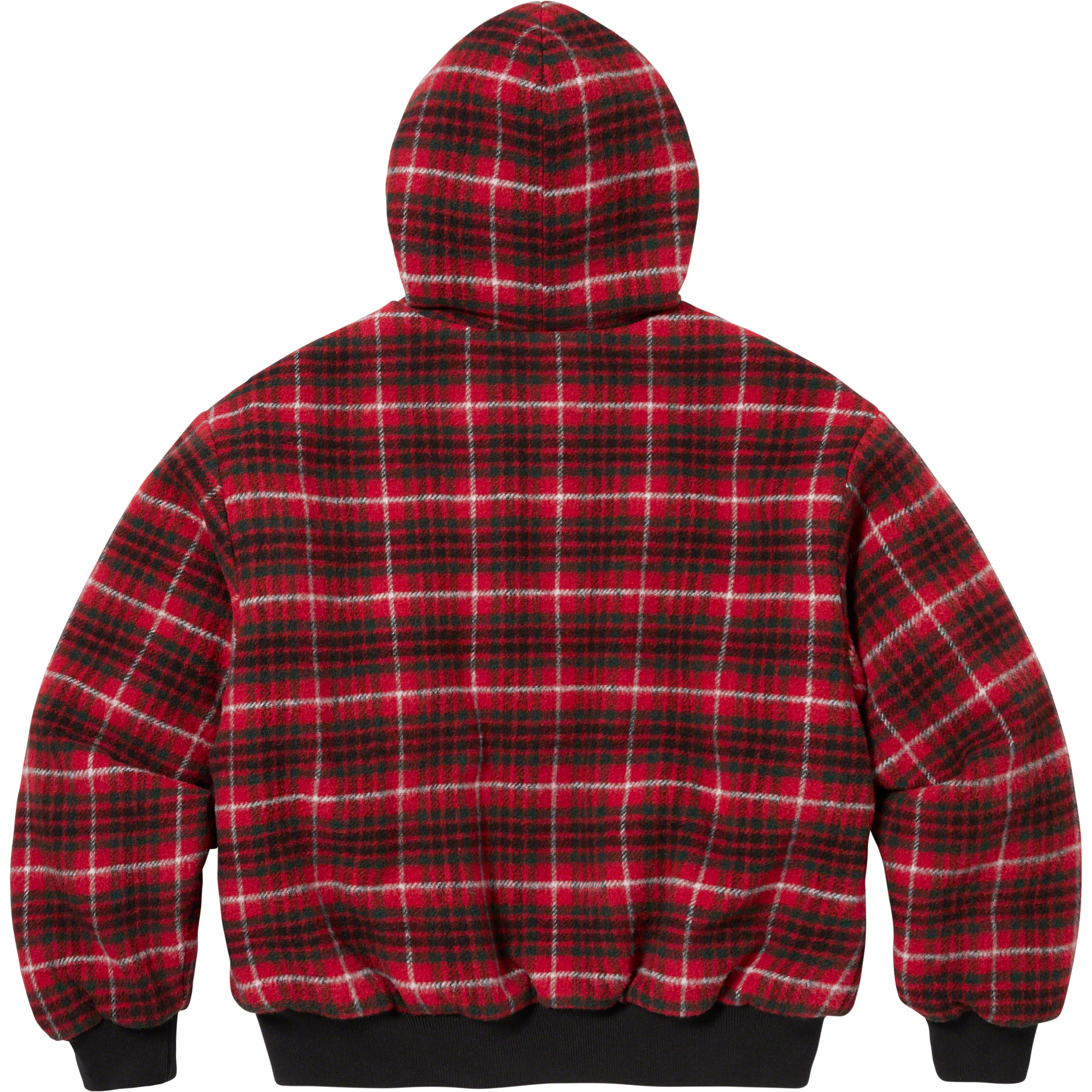 Plaid Wool Hooded Work Jacket