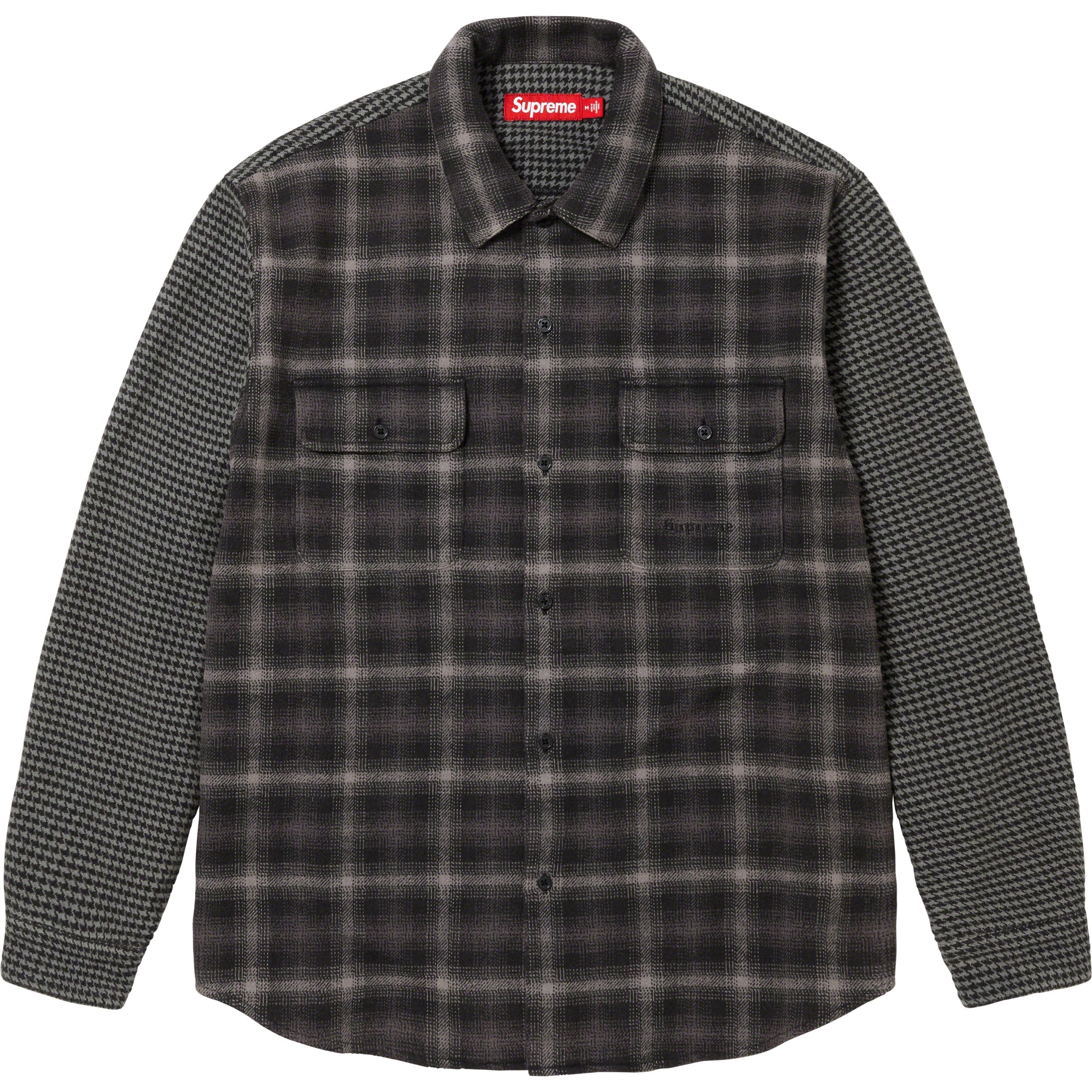 Houndstooth Plaid Flannel Shirt