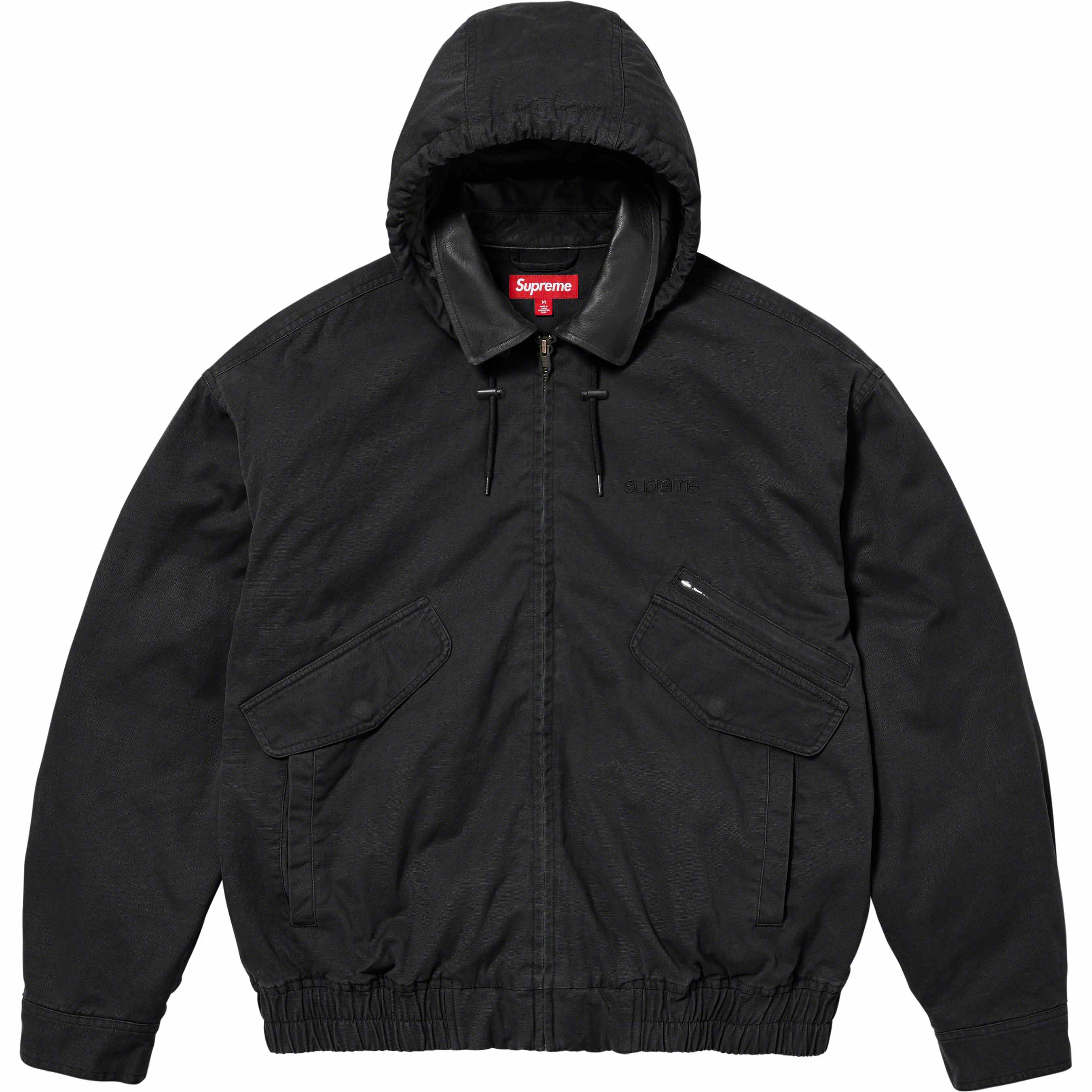 Leather Collar Utility Jacket