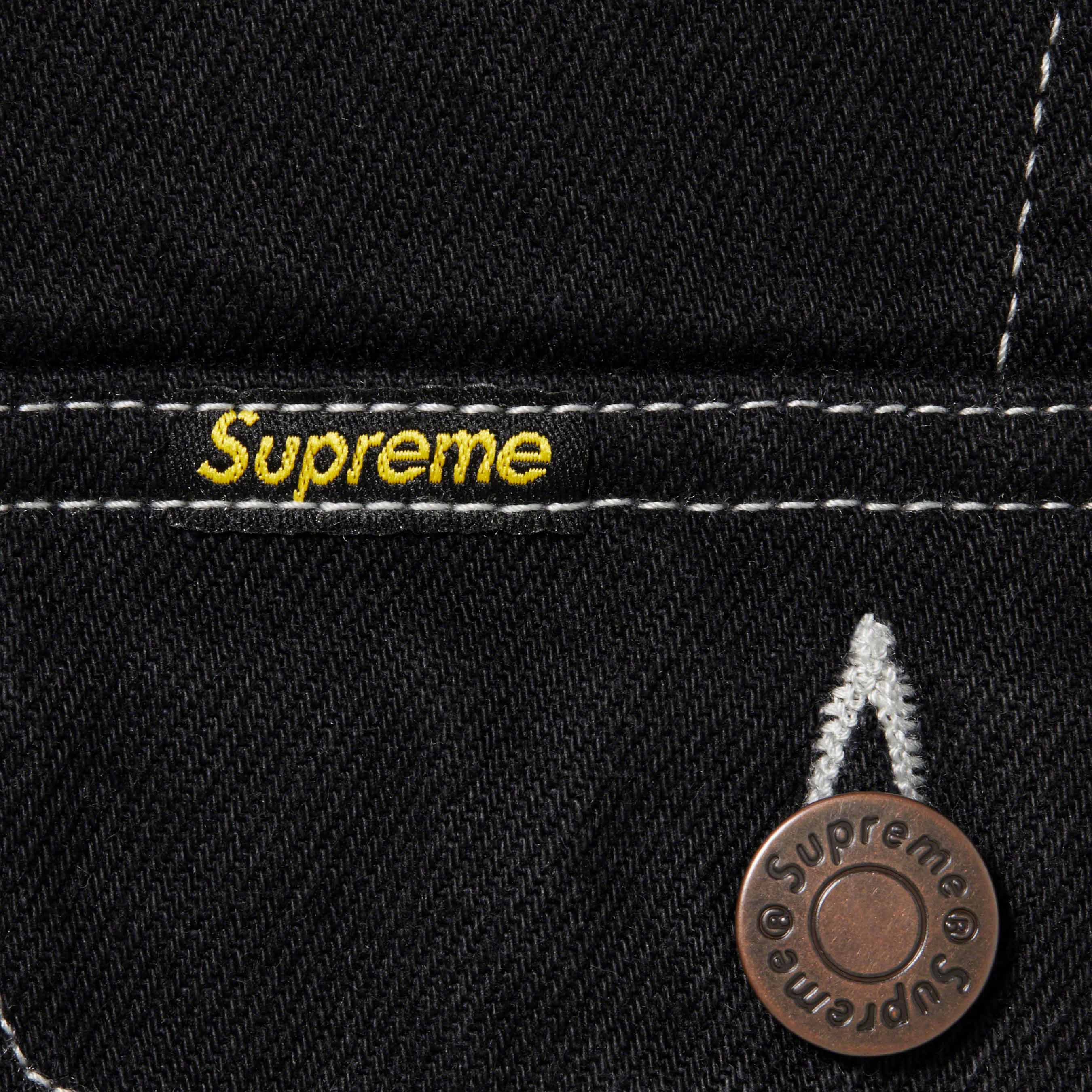 Radial Embroidered Denim Trucker Jacket