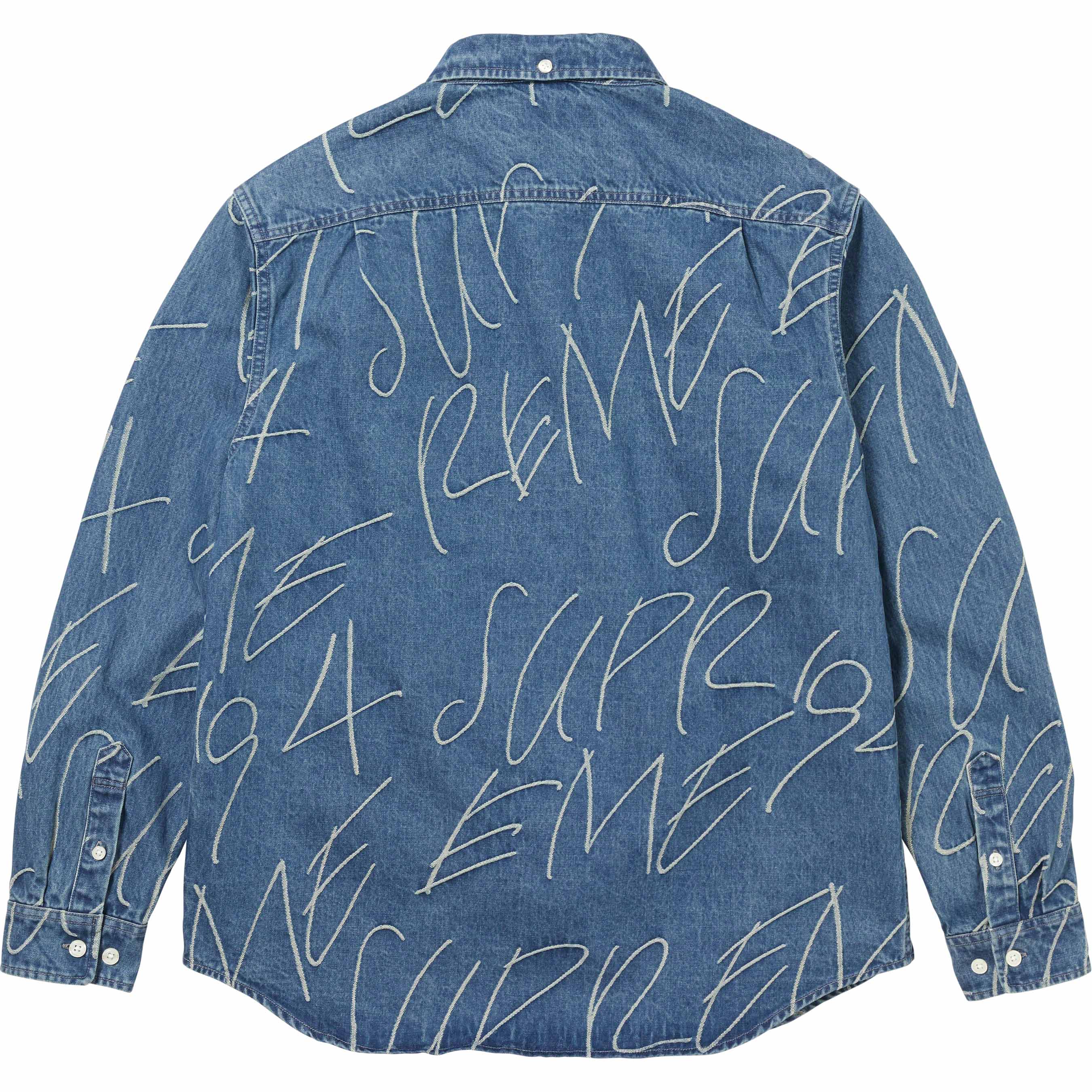 Handwriting Jacquard Denim Shirt