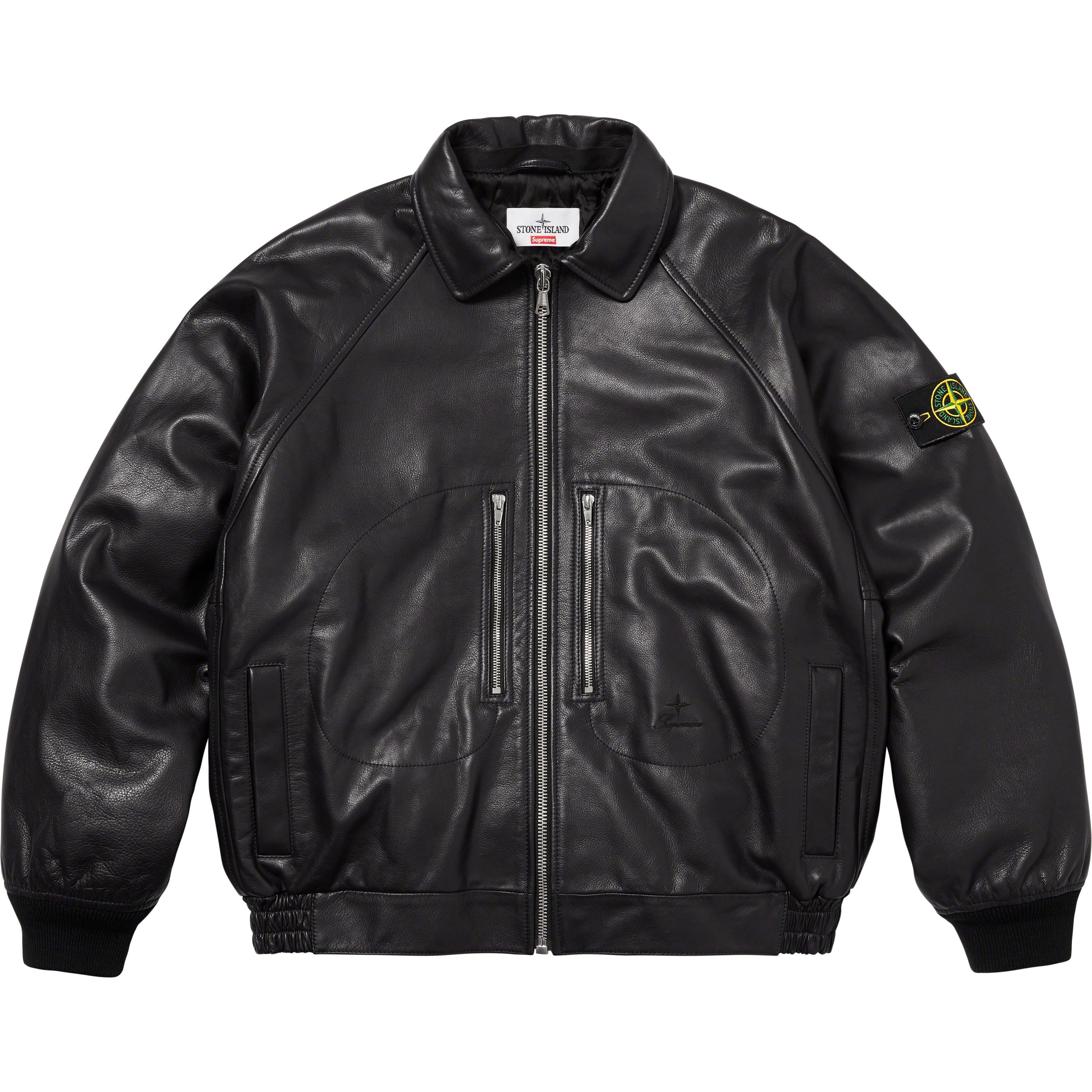 Supreme®/Stone Island® Leather Bomber Jacket