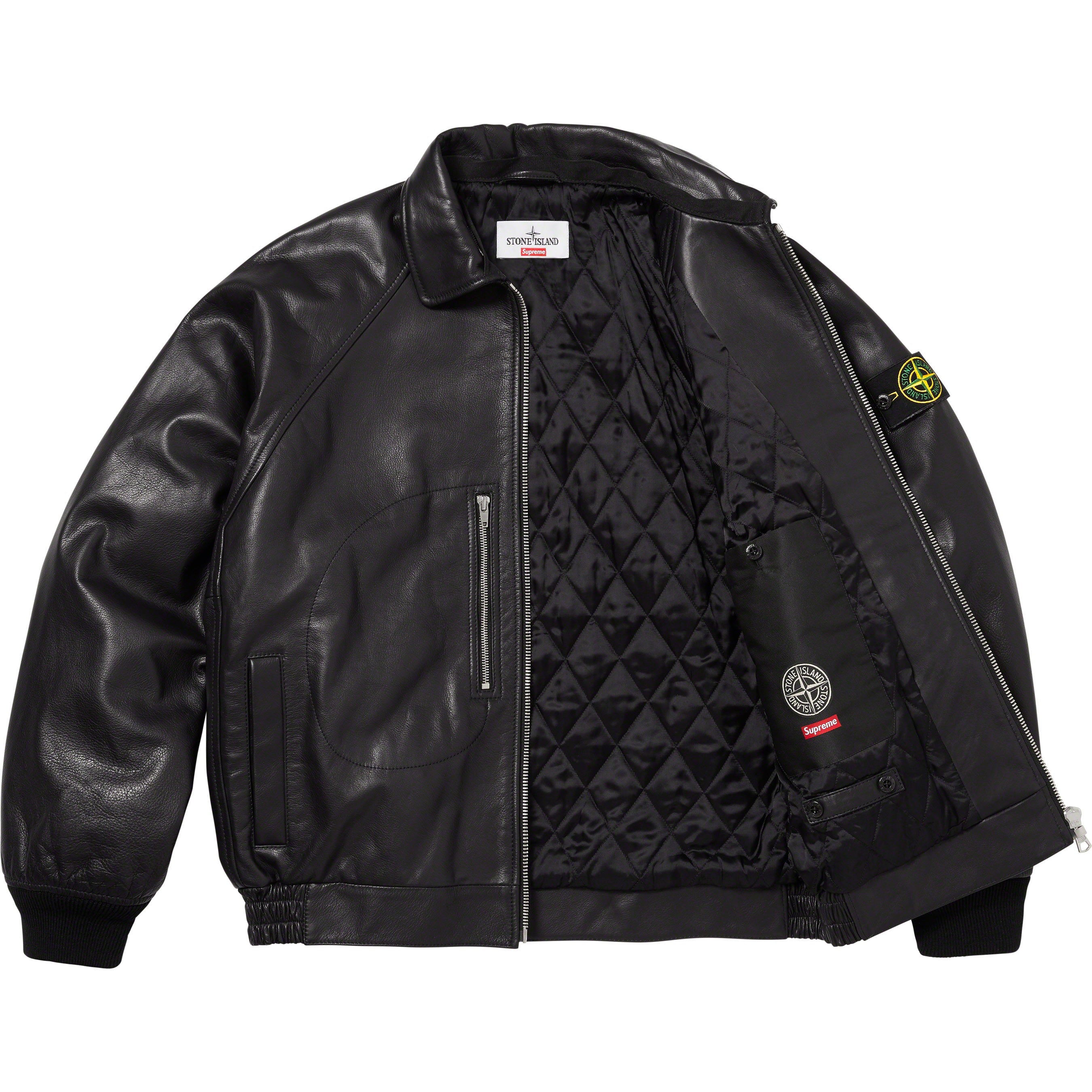 Supreme®/Stone Island® Leather Bomber Jacket