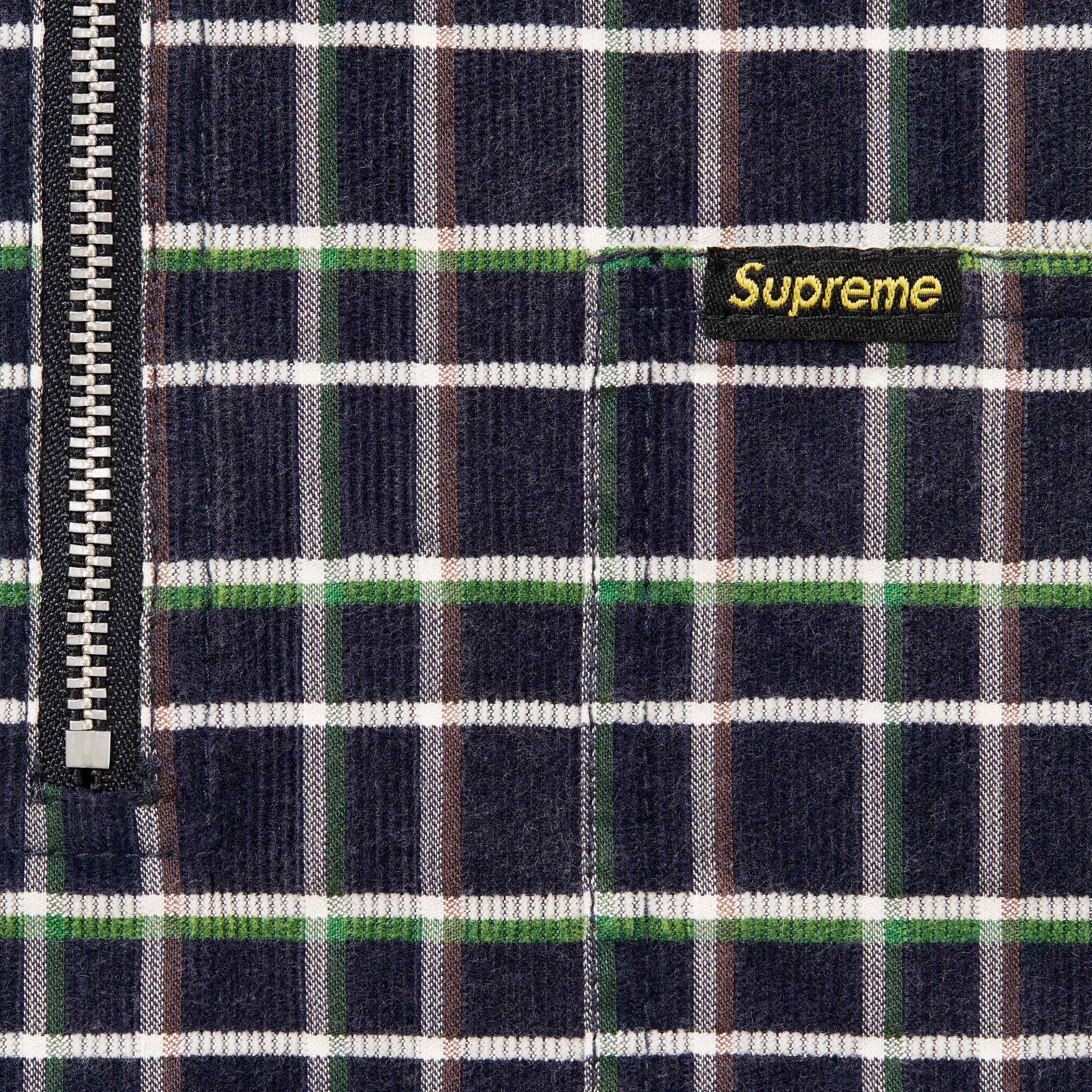 Plaid Corduroy Half Zip S/S Shirt