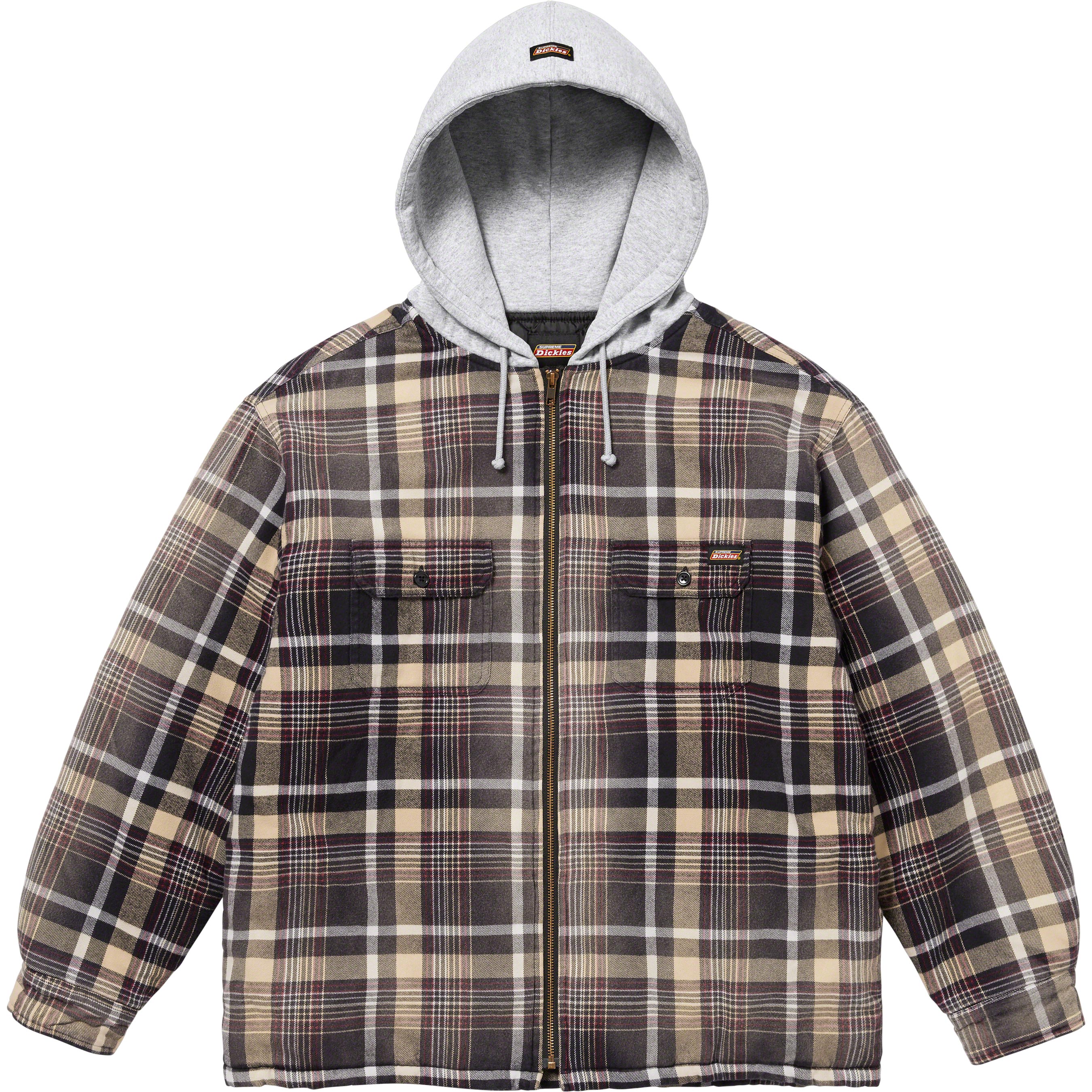 Supreme®/Dickies® Plaid Hooded Zip Up Shirt