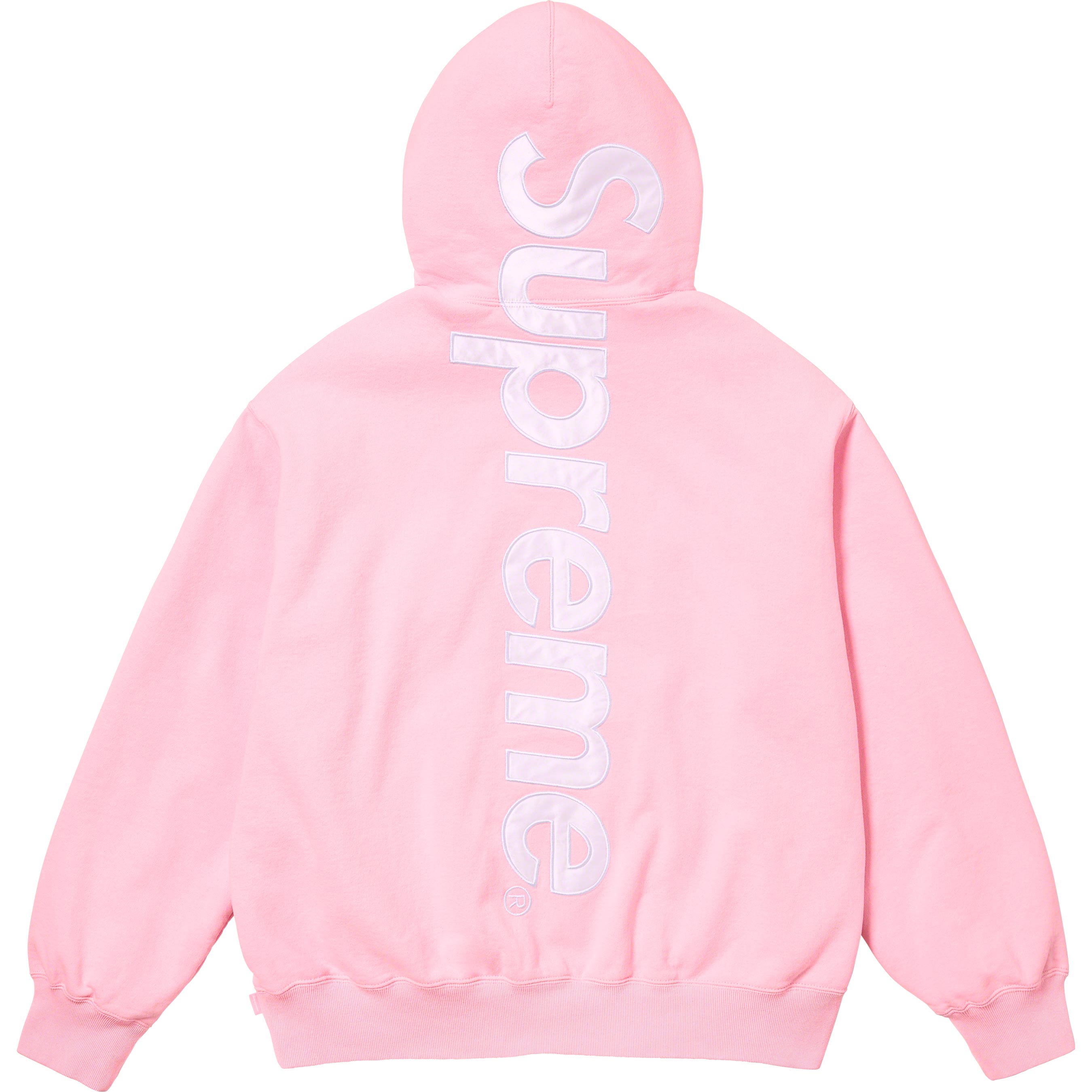 Satin Appliqué Hooded Sweatshirt