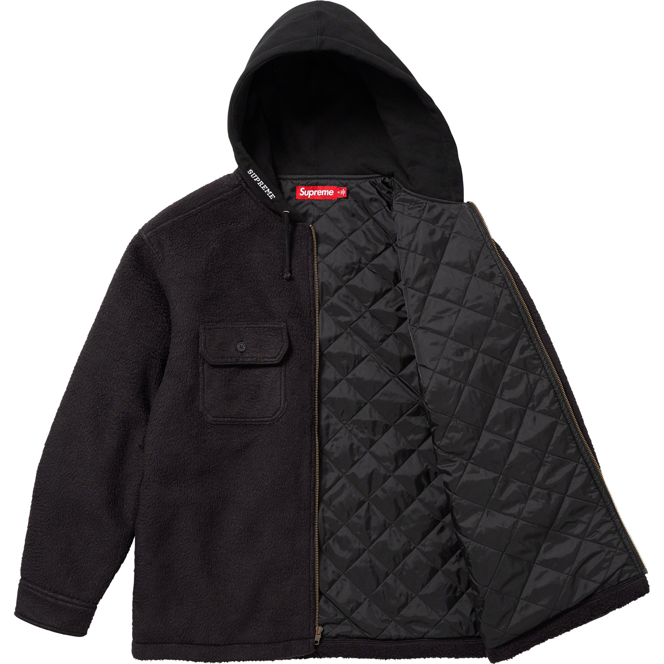 Fleece Zip Up Hooded Shirt