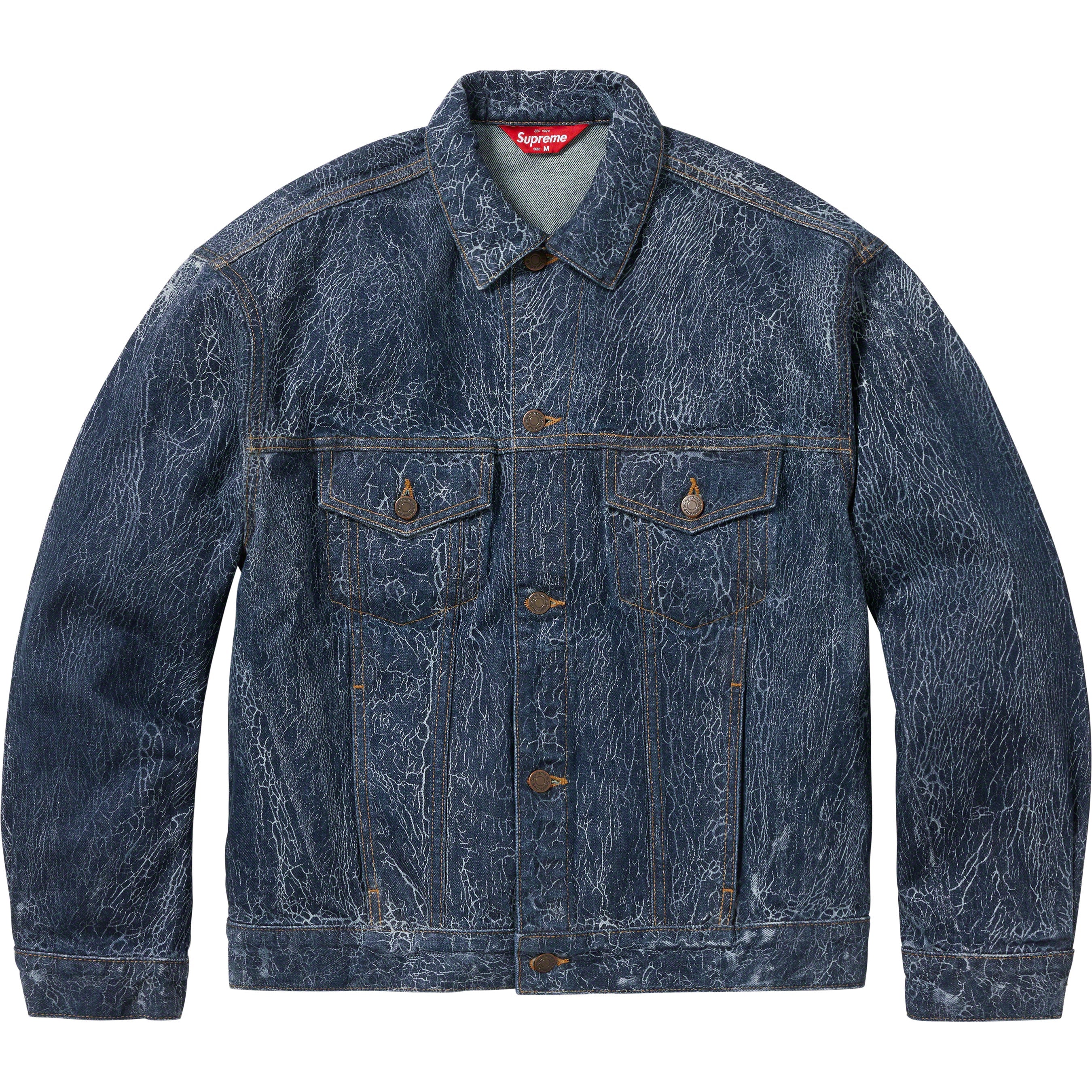 Crackle Denim Trucker Jacket