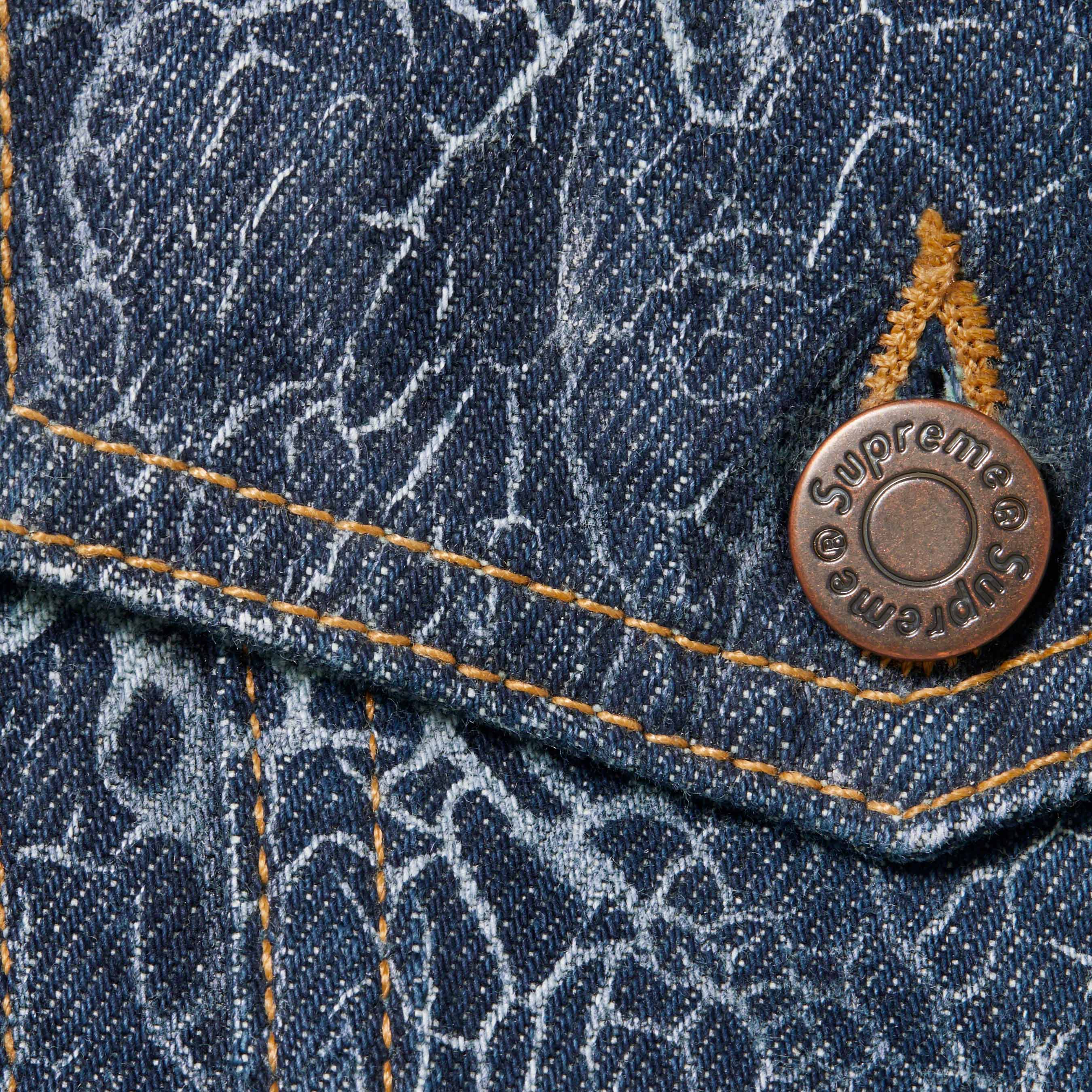 Crackle Denim Trucker Jacket