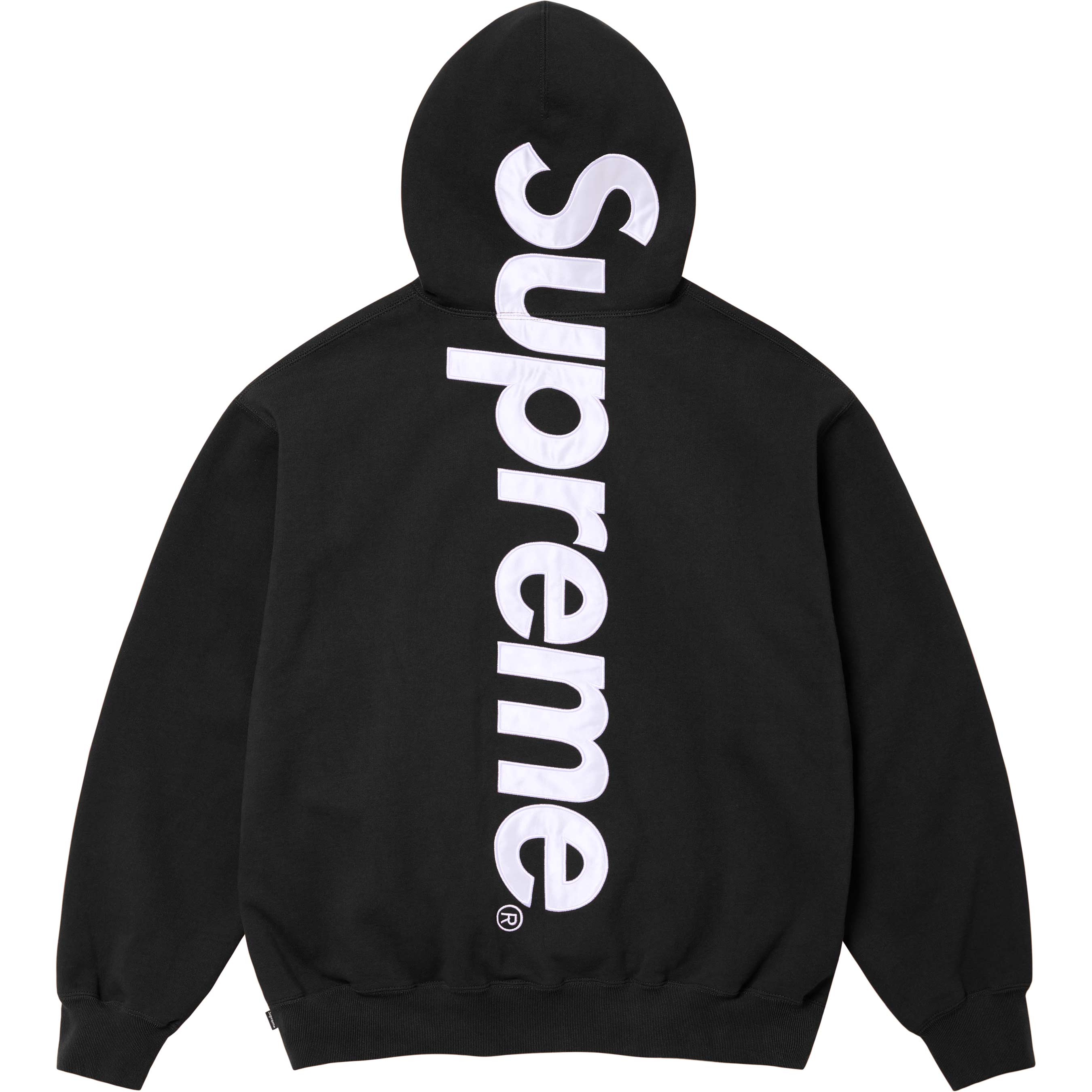 Satin Appliqué Hooded Sweatshirt