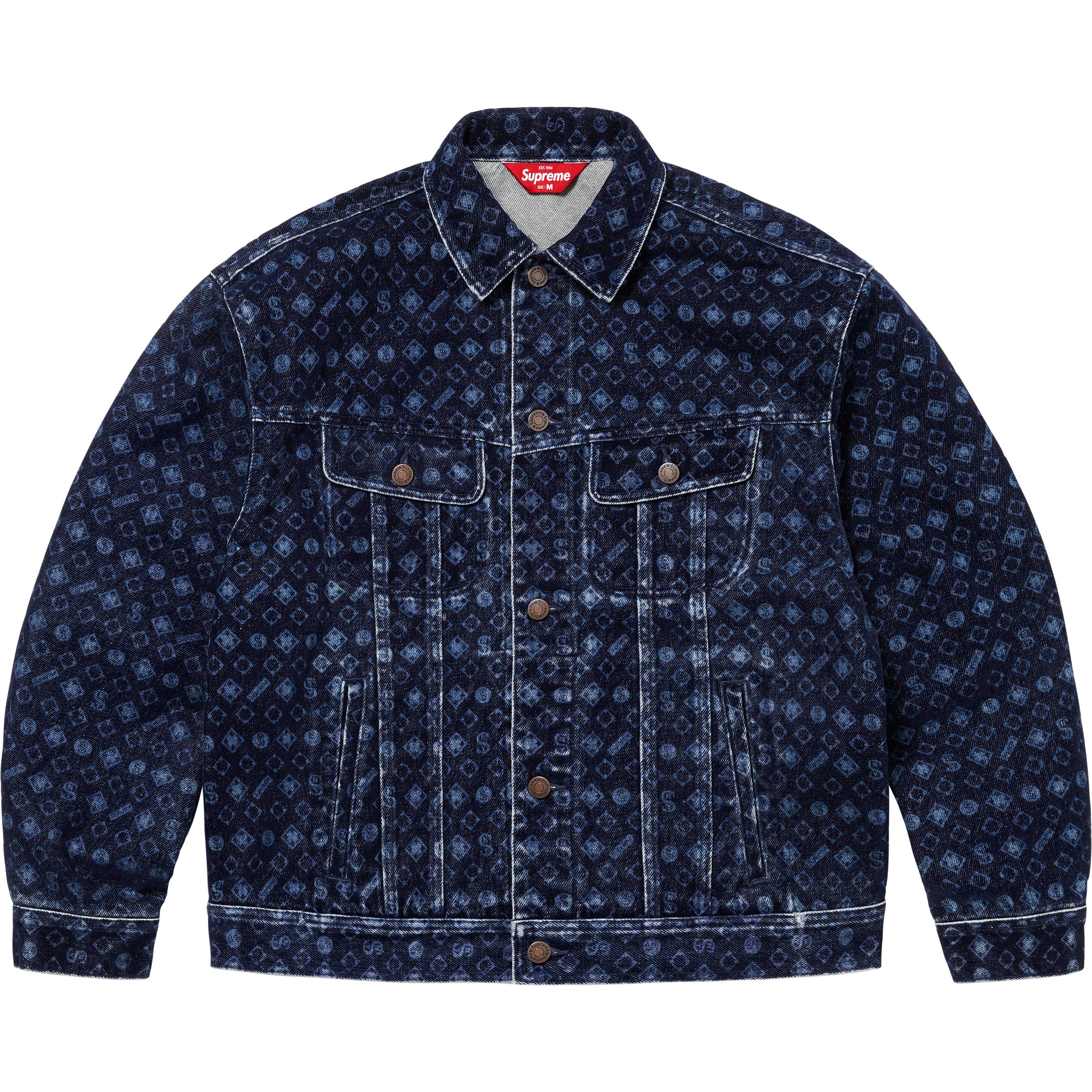Flocked Denim Trucker Jacket
