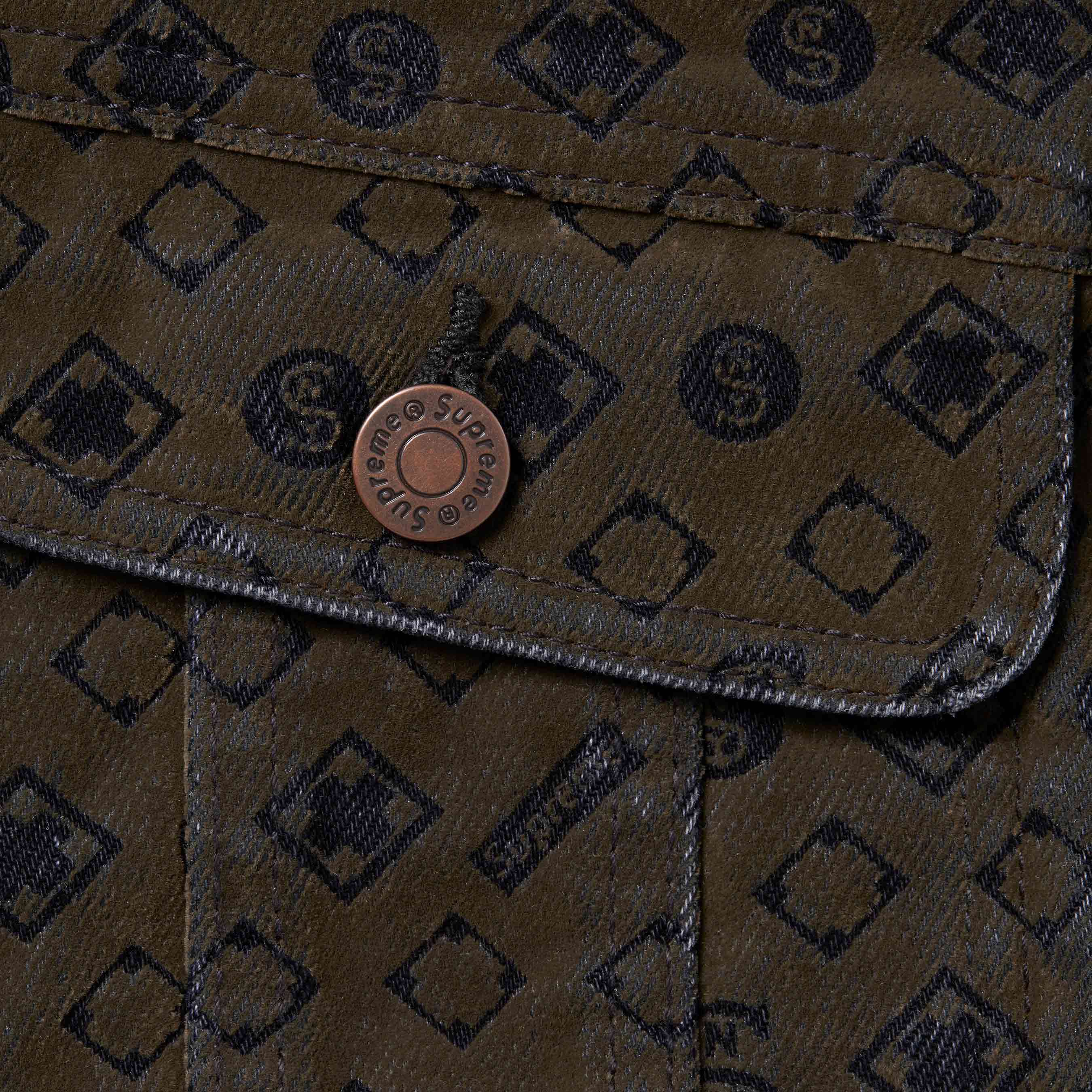 Flocked Denim Trucker Jacket