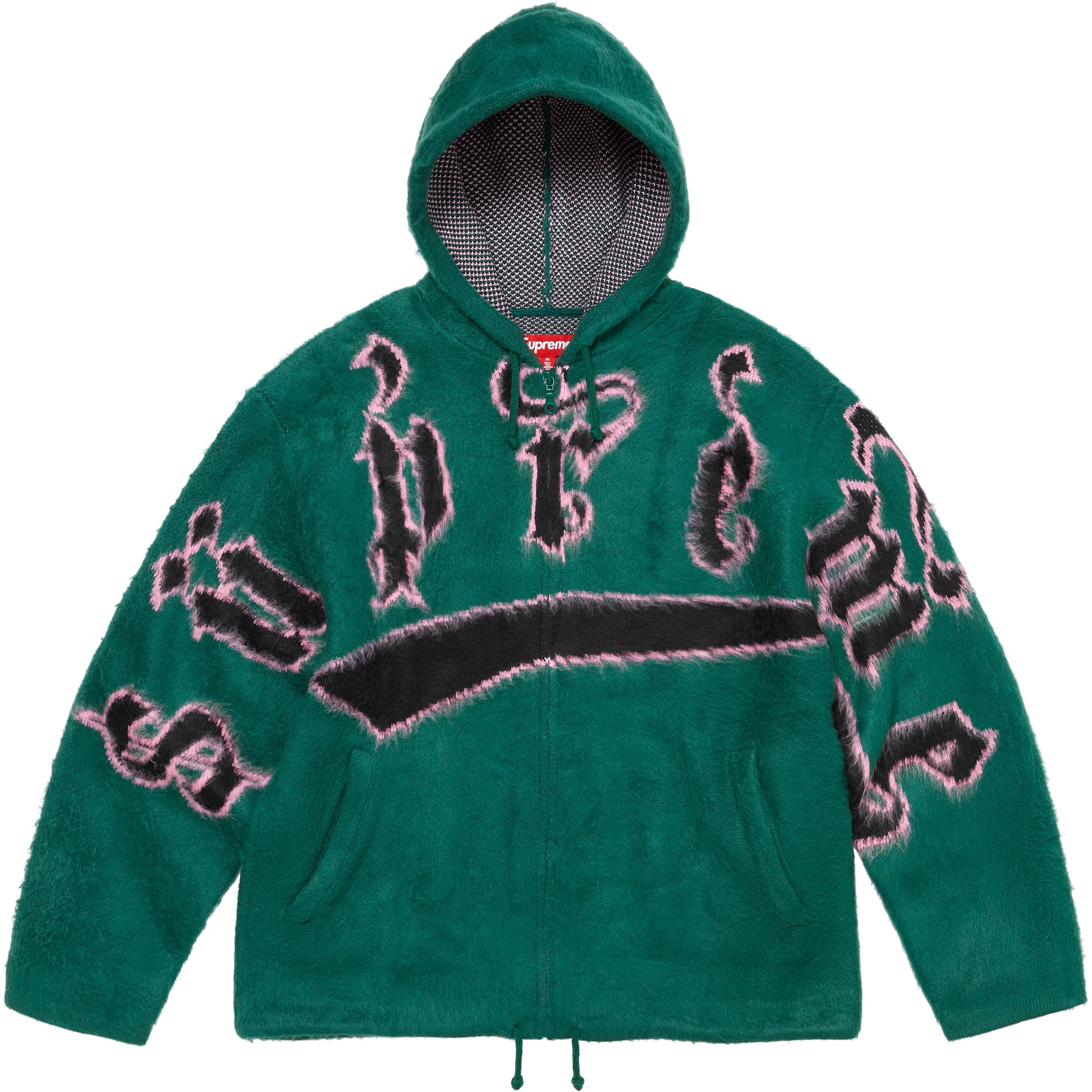 Accent Brushed Zip Up Hooded Sweater