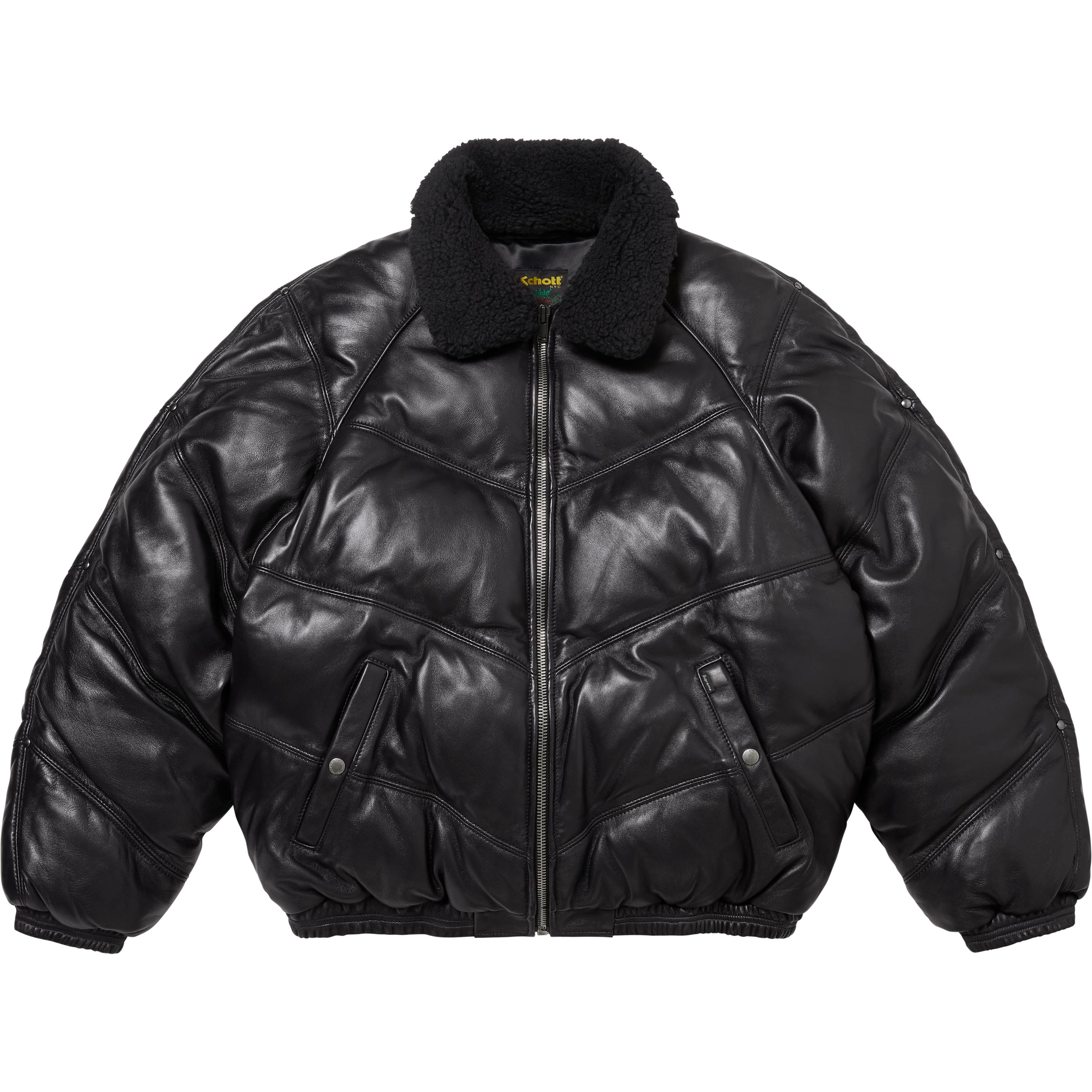 Supreme®/Schott® Chevron Leather Down Puffer Jacket